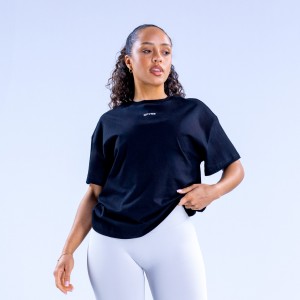 Camiseta DFYNE Revive Boxy Mujer Negros | 8043-JBSFA