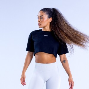 Camiseta DFYNE Revive Crop Mujer Negros | 4970-WCLKJ
