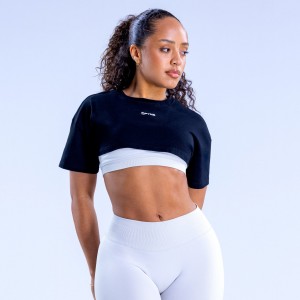 Camiseta DFYNE Revive Super Crop Mujer Negros | 4891-BWQCL
