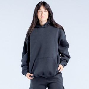 Sudadera con Capucha DFYNE Lanyi Edit Oversized Mujer Negros | 7351-MCENT
