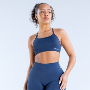 Sujetador Deportivo DFYNE Dynamic Backless Mujer Azules Oscuro | 8932-WIQJH
