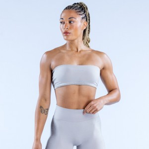 Sujetador Deportivo DFYNE Ignite Bandeau Mujer Grises Claro | 7364-ZBHTC