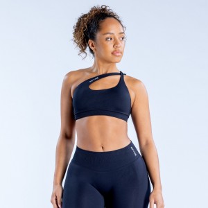 Sujetador Deportivo DFYNE Impact Asymmetric Mujer Negros | 5792-JQIFG