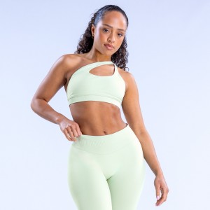 Sujetador Deportivo DFYNE Impact Asymmetric Mujer Verdes | 6213-VQILE