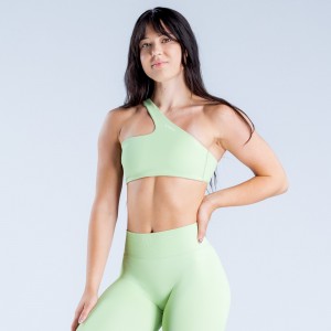 Sujetador Deportivo DFYNE Lanyi Edit One Shoulder Mujer Verdes | 8245-FLETN