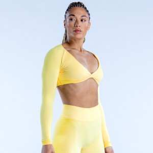 Top DFYNE Ignite Twist Front Crop Mujer Azules | 4318-KSQBM