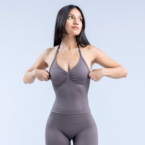 Top DFYNE Impact Longline Strappy Mujer Morados | 0379-EODWC