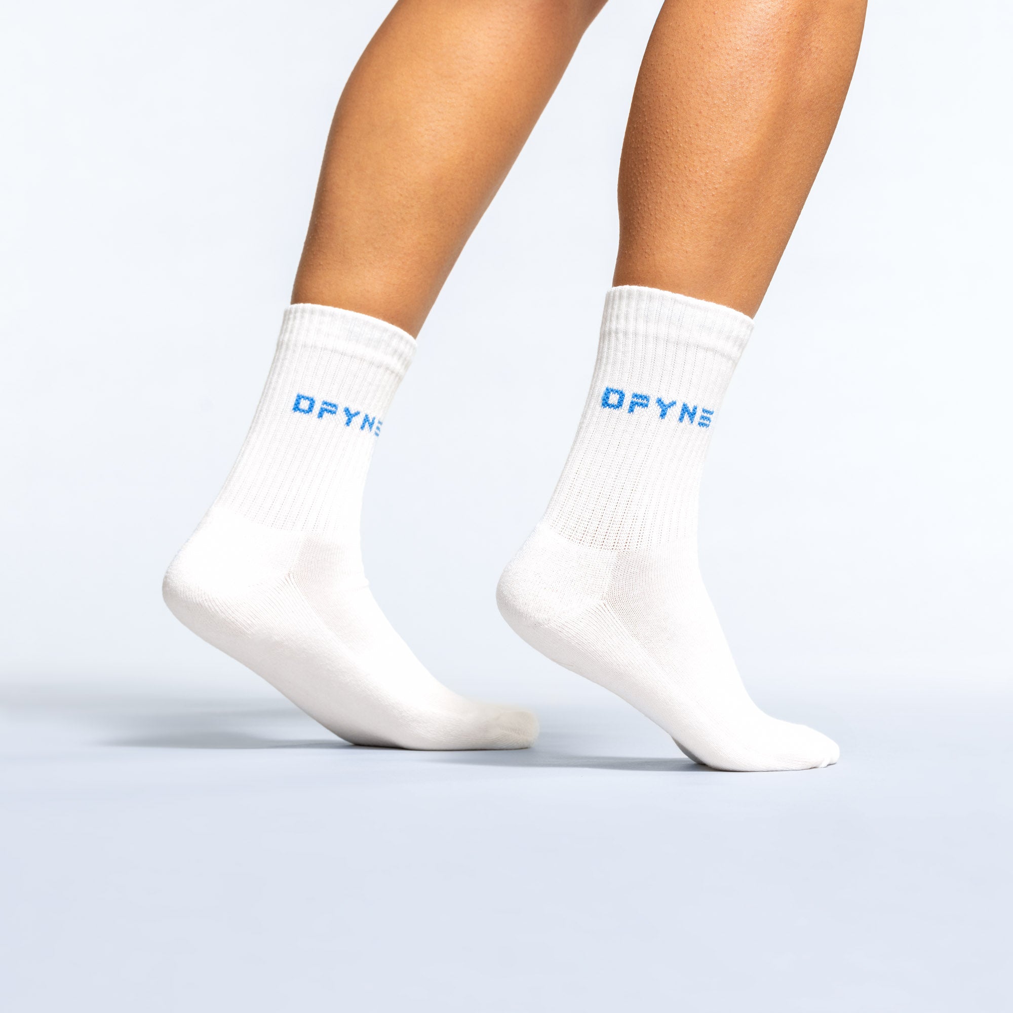 Calcetines DFYNE Revive Crew Mujer Blancos Azules | 9562-ECDVY