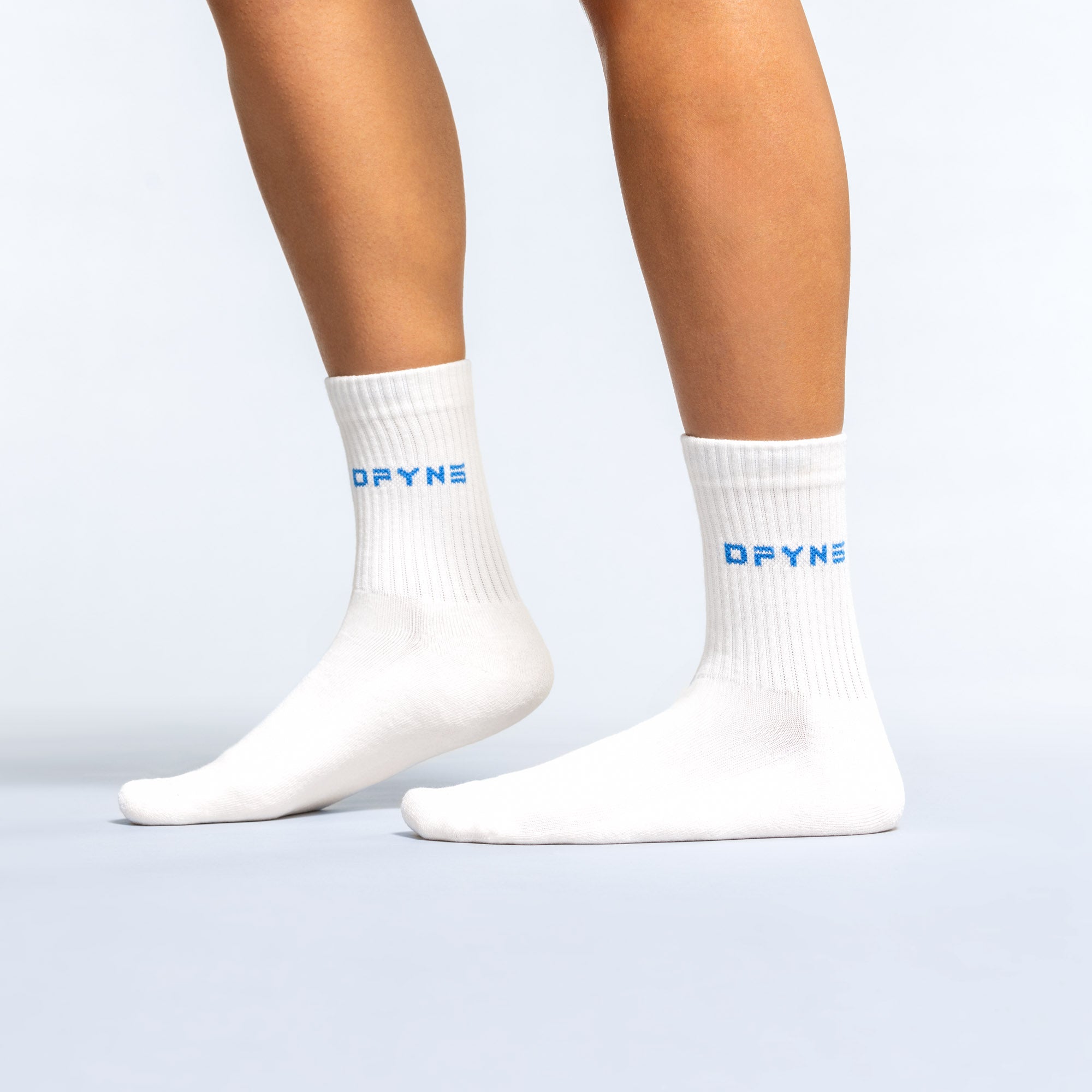 Calcetines DFYNE Revive Crew Mujer Blancos Azules | 9562-ECDVY