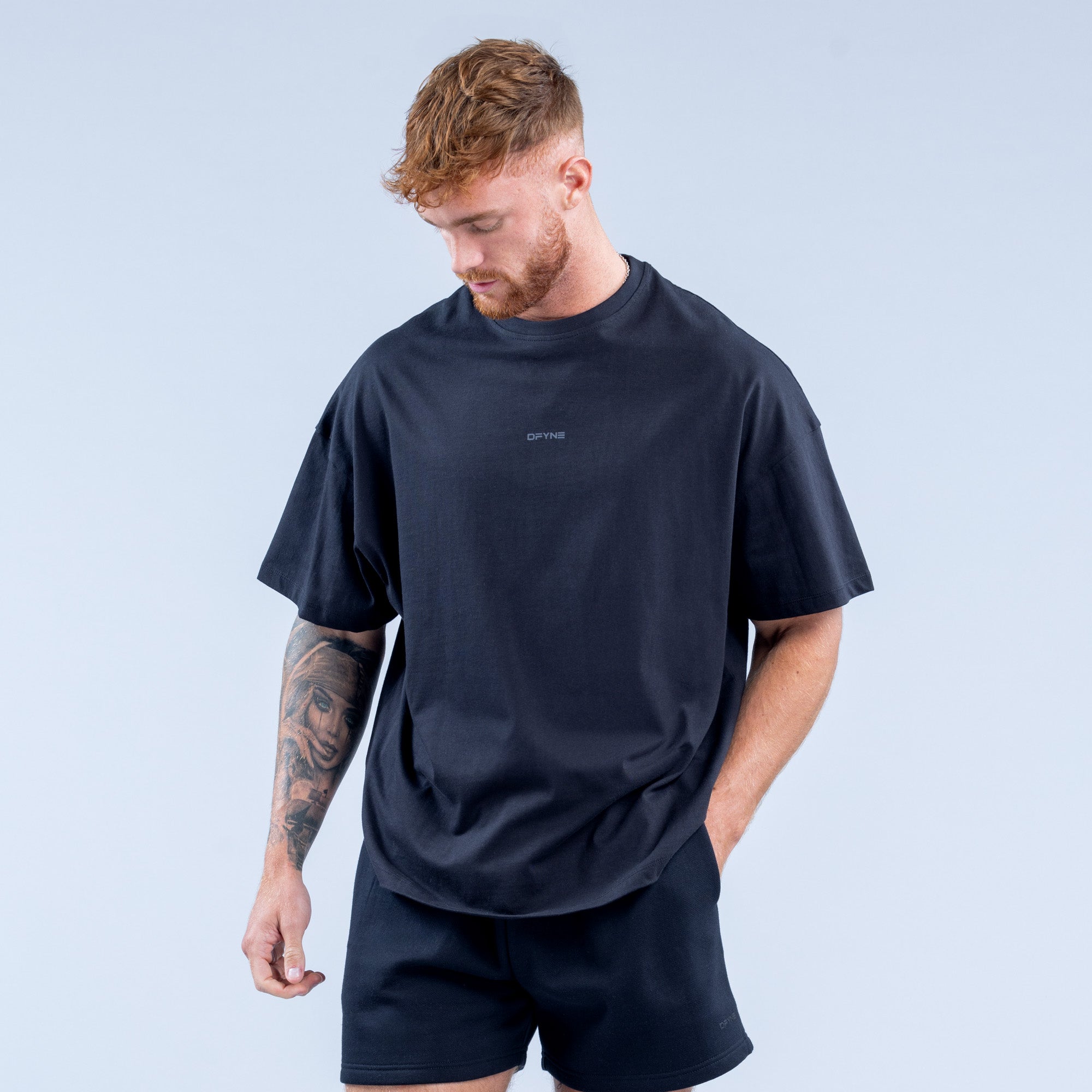 Camiseta DFYNE Recharge Hombre Negros | 9583-OBUAF