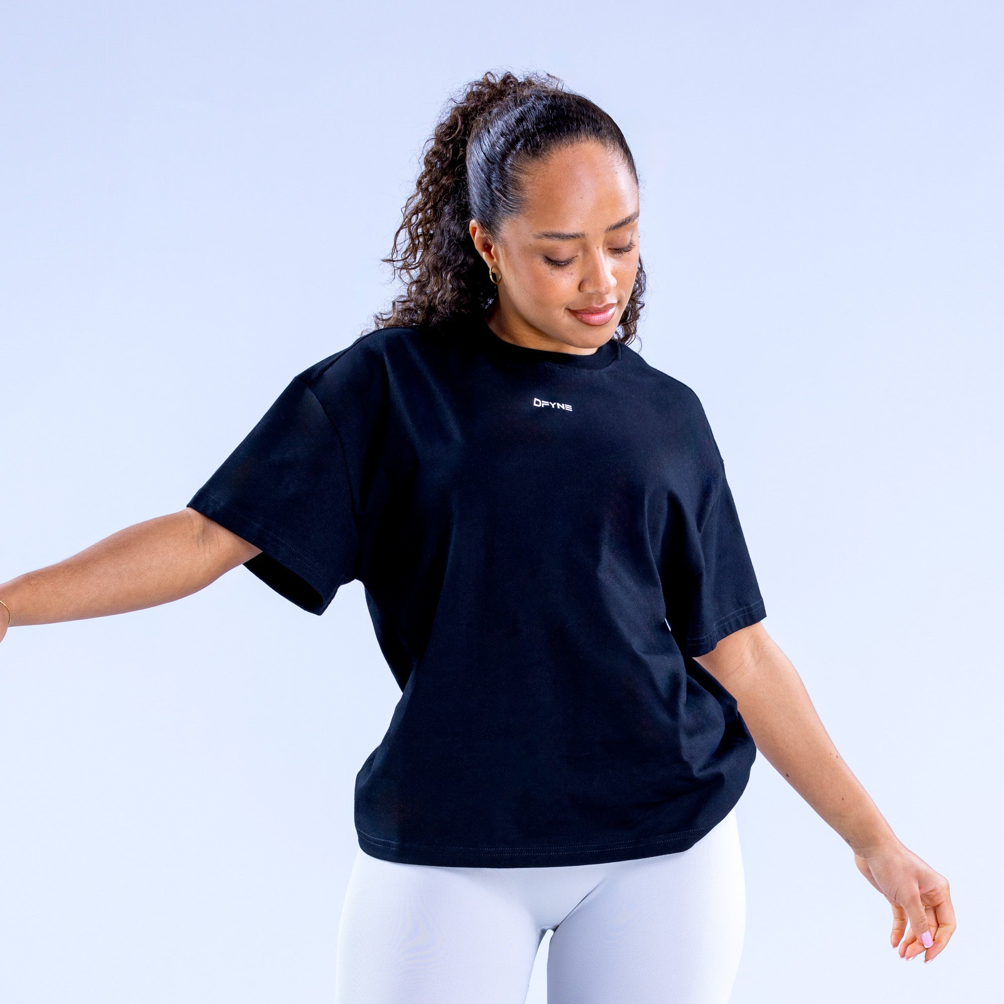 Camiseta DFYNE Revive Boxy Mujer Negros | 8043-JBSFA
