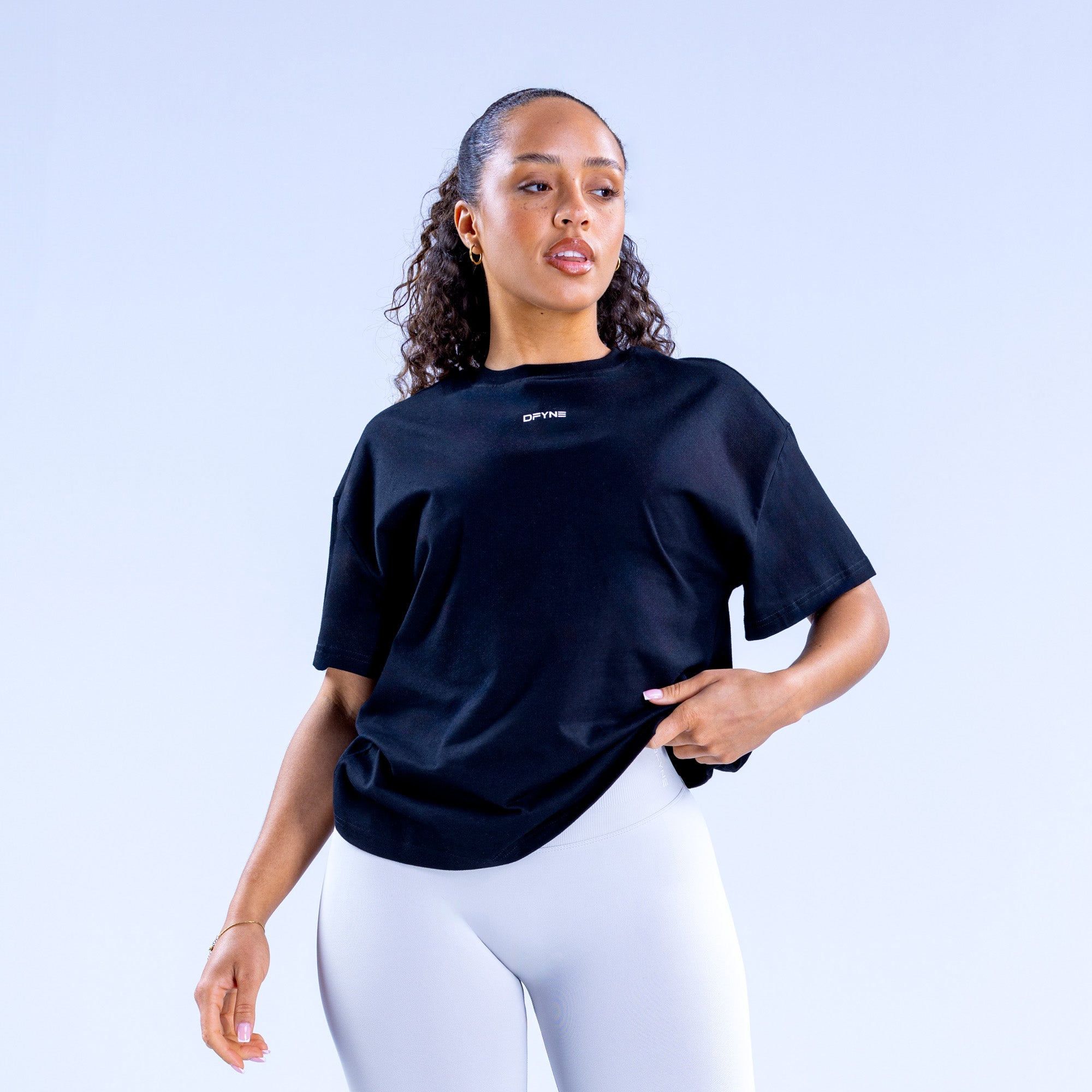 Camiseta DFYNE Revive Boxy Mujer Negros | 8043-JBSFA
