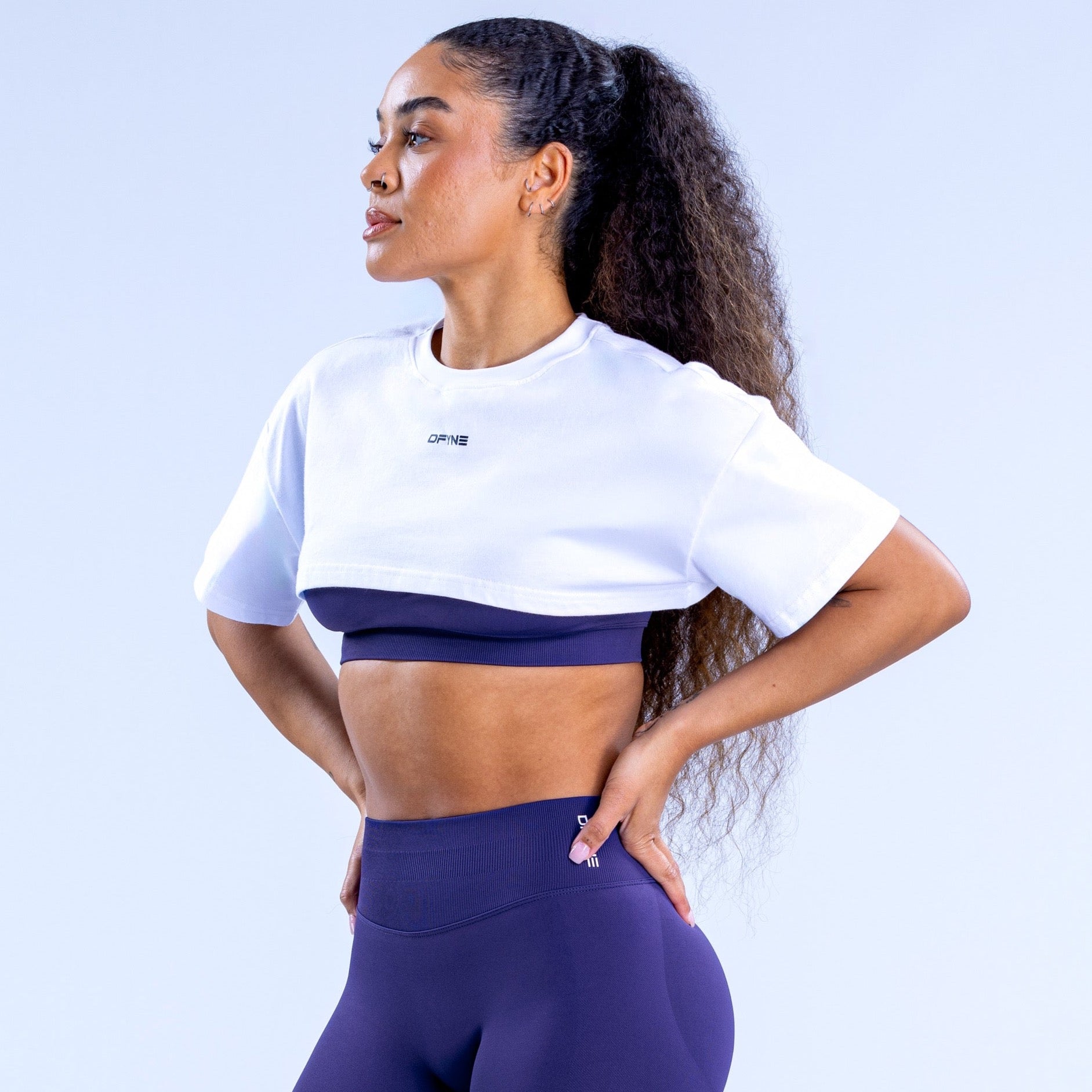 Camiseta DFYNE Revive Super Crop Mujer Blancos | 1407-JNVPF