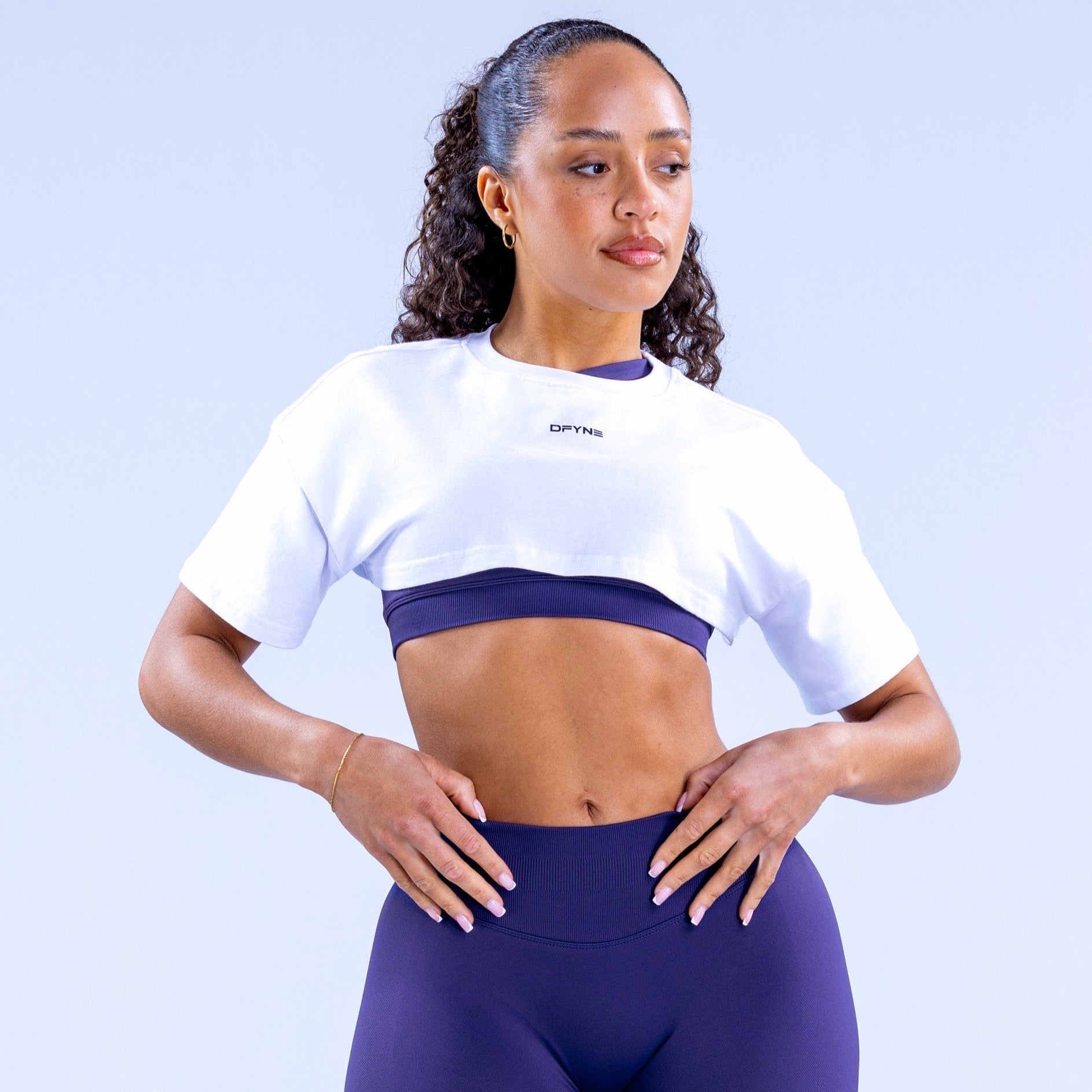 Camiseta DFYNE Revive Super Crop Mujer Blancos | 1407-JNVPF