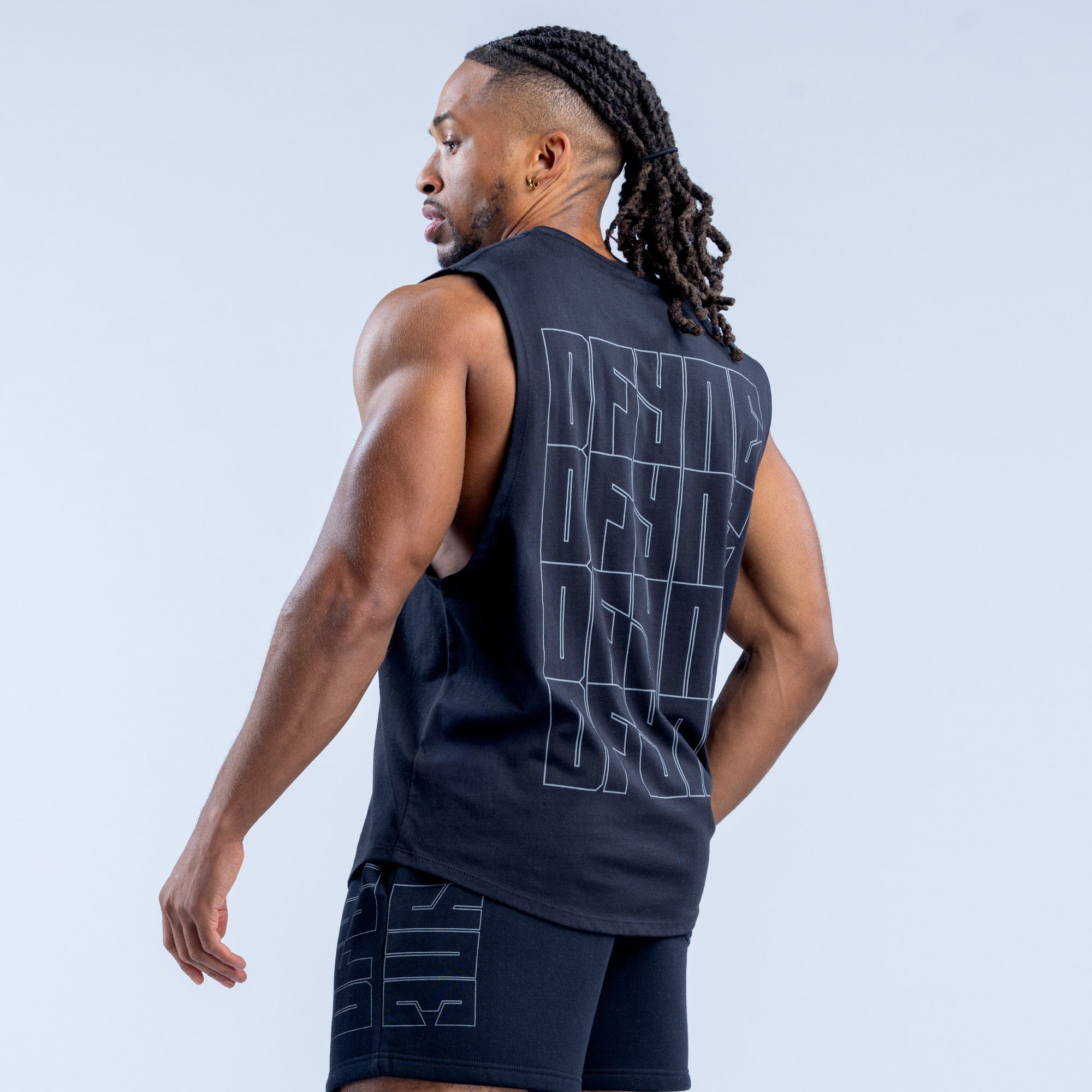 Camiseta sin Manga DFYNE Recharge Graphic Hombre Negros | 7349-BSODV