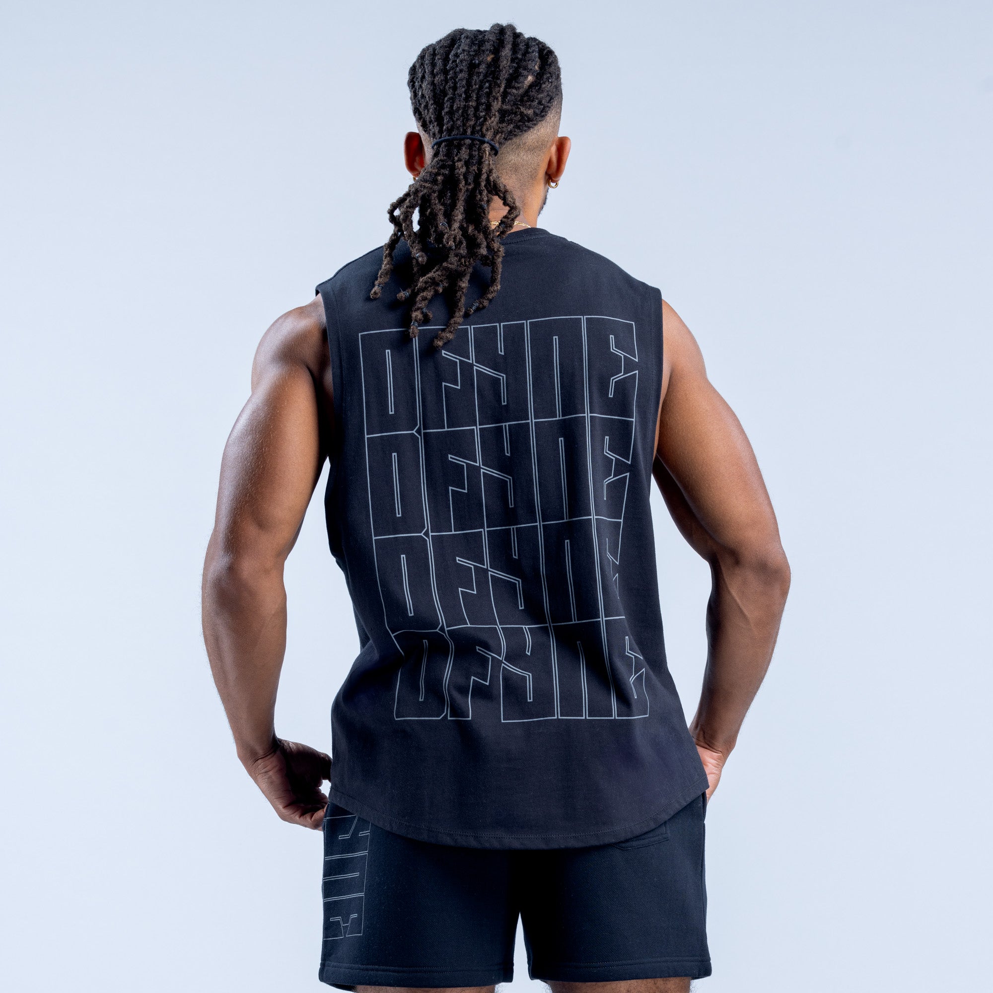 Camiseta sin Manga DFYNE Recharge Graphic Hombre Negros | 7349-BSODV