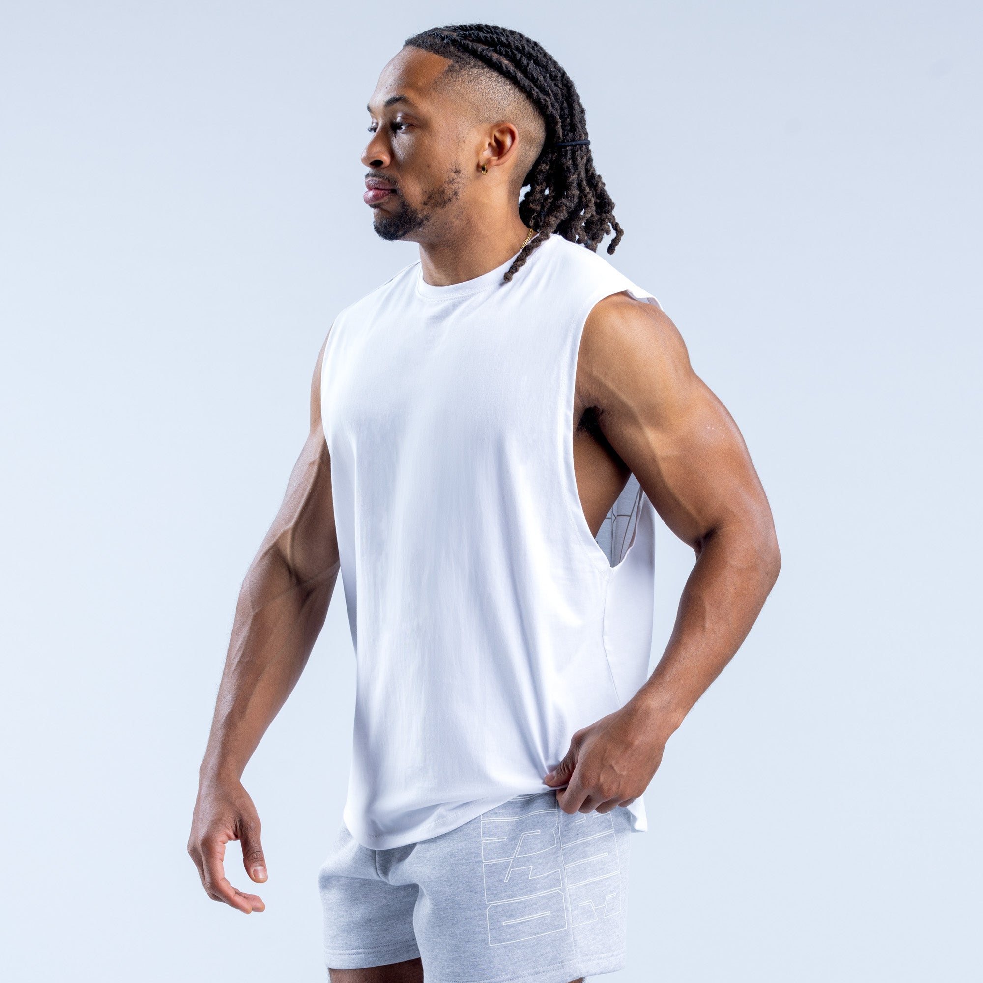 Camiseta sin Manga DFYNE Recharge Graphic Hombre Blancos | 0349-ZEITB