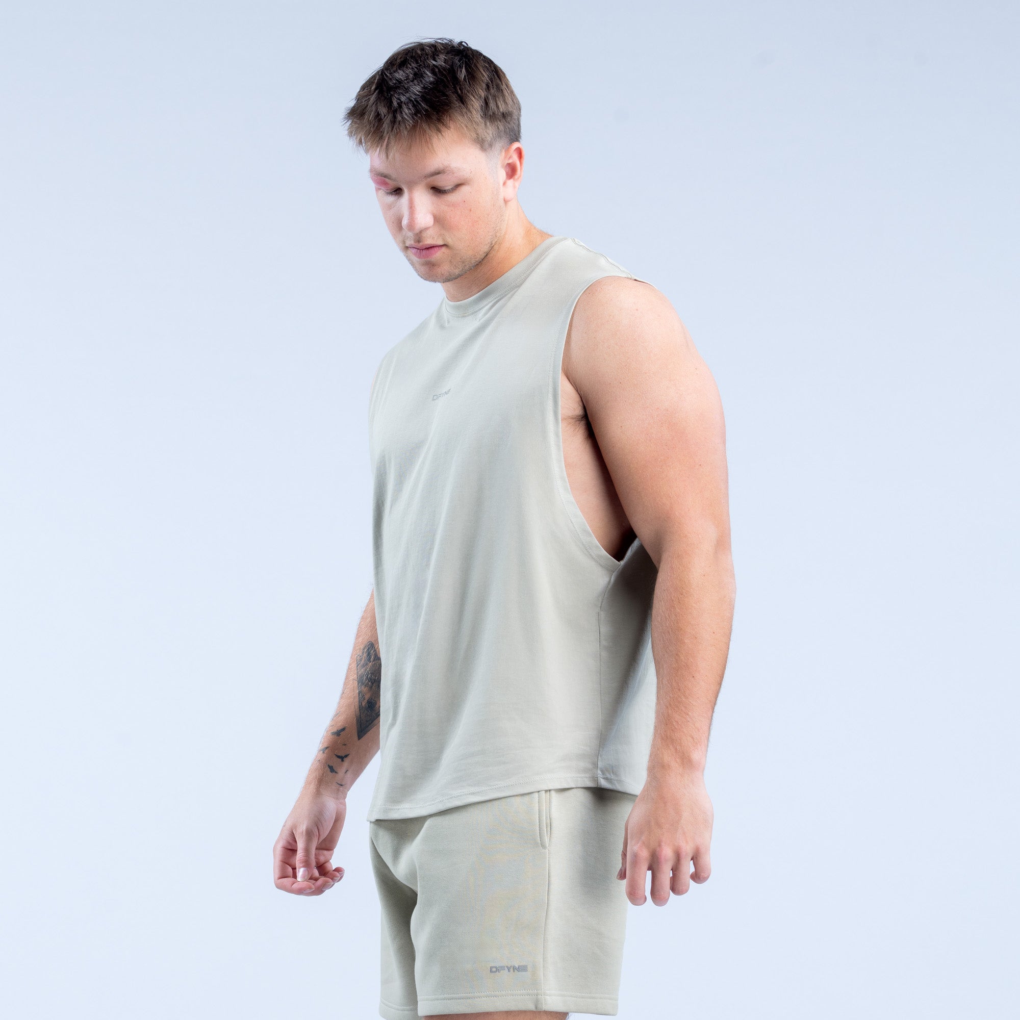 Camiseta sin Manga DFYNE Recharge Hombre Grises | 1308-CRMFI
