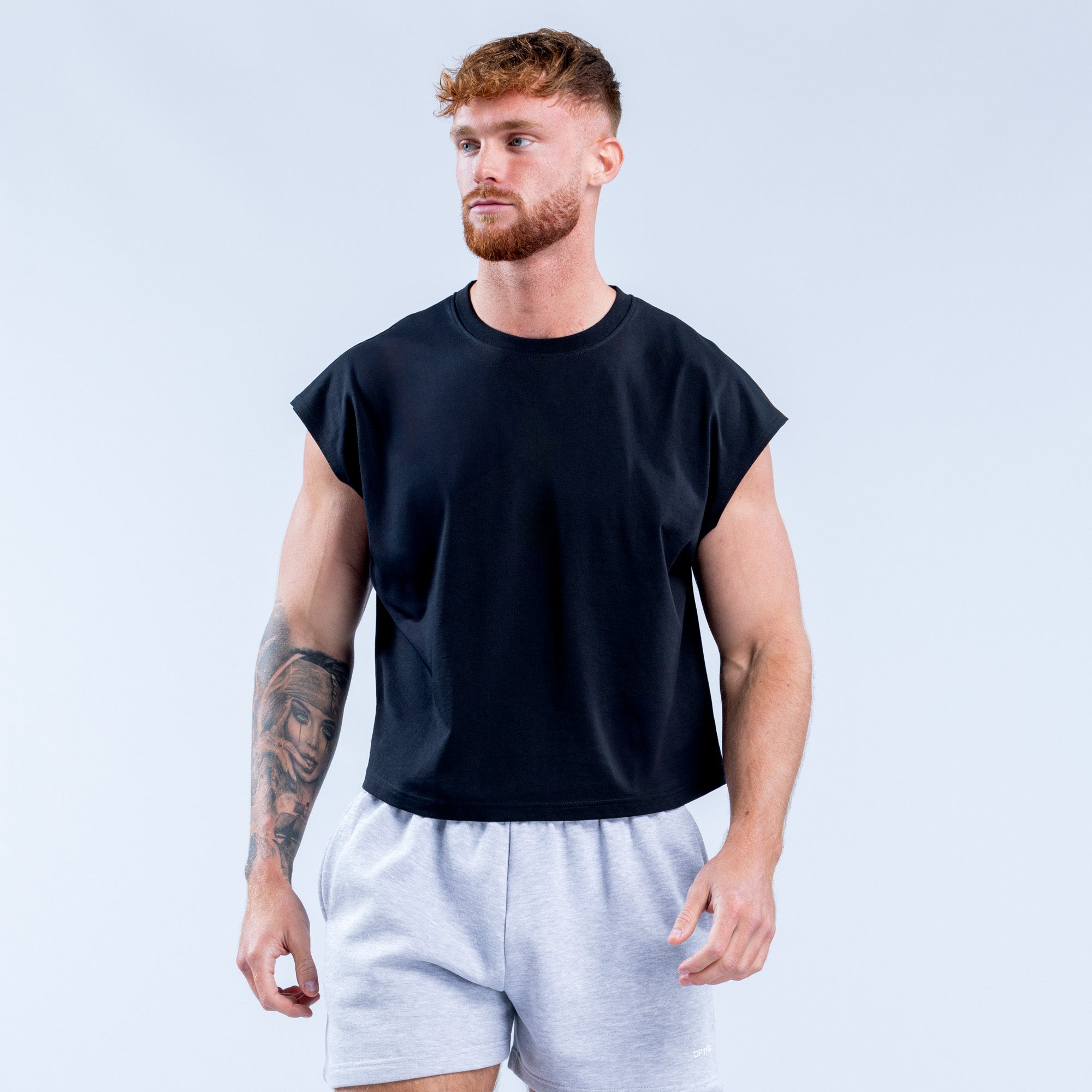 Camiseta sin Manga DFYNE Signature Crop Hombre Negros | 9234-GSLQR
