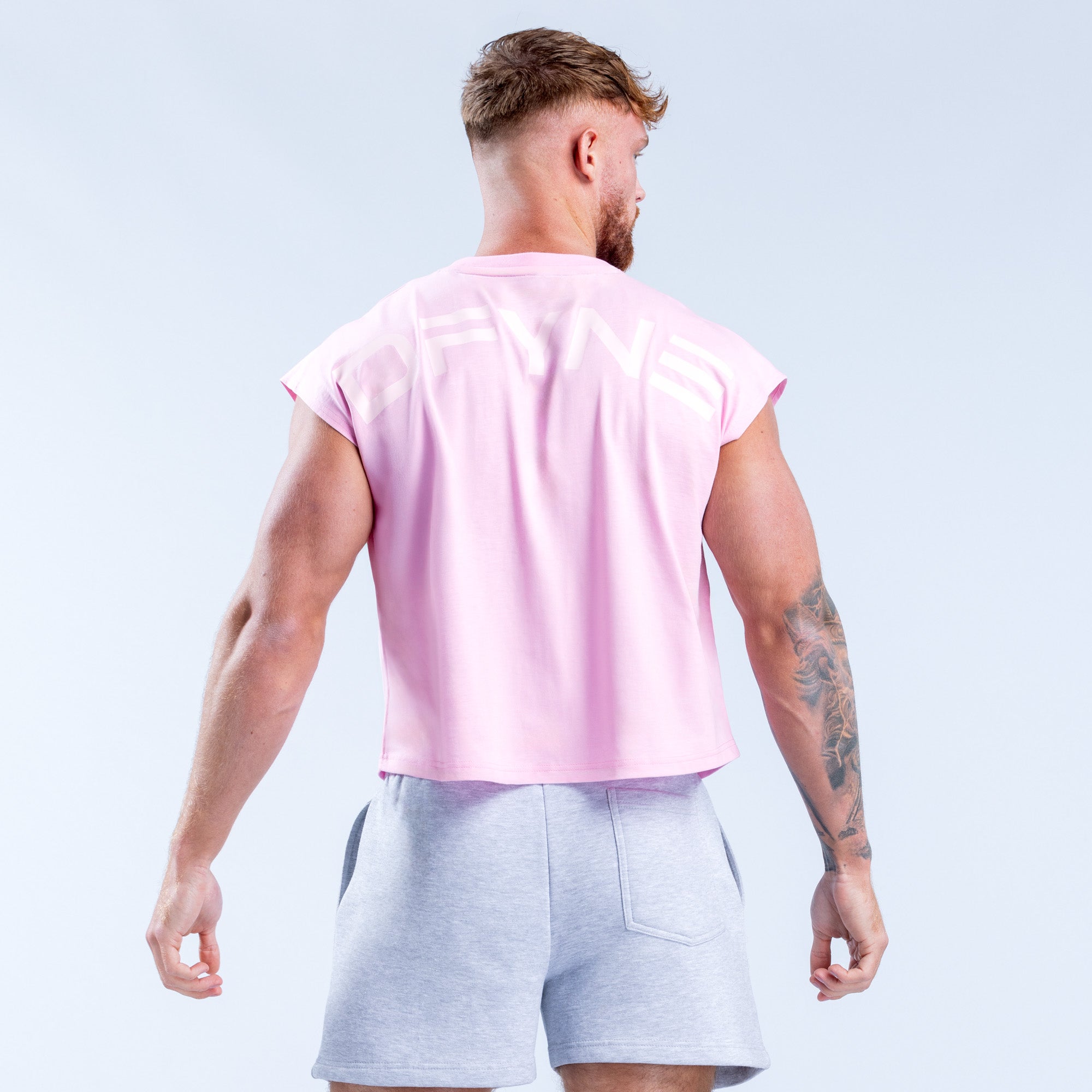Camiseta sin Manga DFYNE Signature Crop Hombre Rosas Claro Rosas | 0674-CNHOW