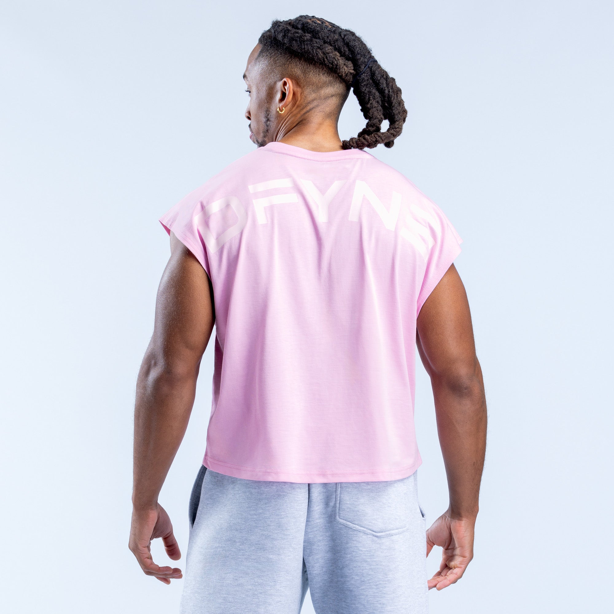 Camiseta sin Manga DFYNE Signature Crop Hombre Rosas Claro Rosas | 0674-CNHOW