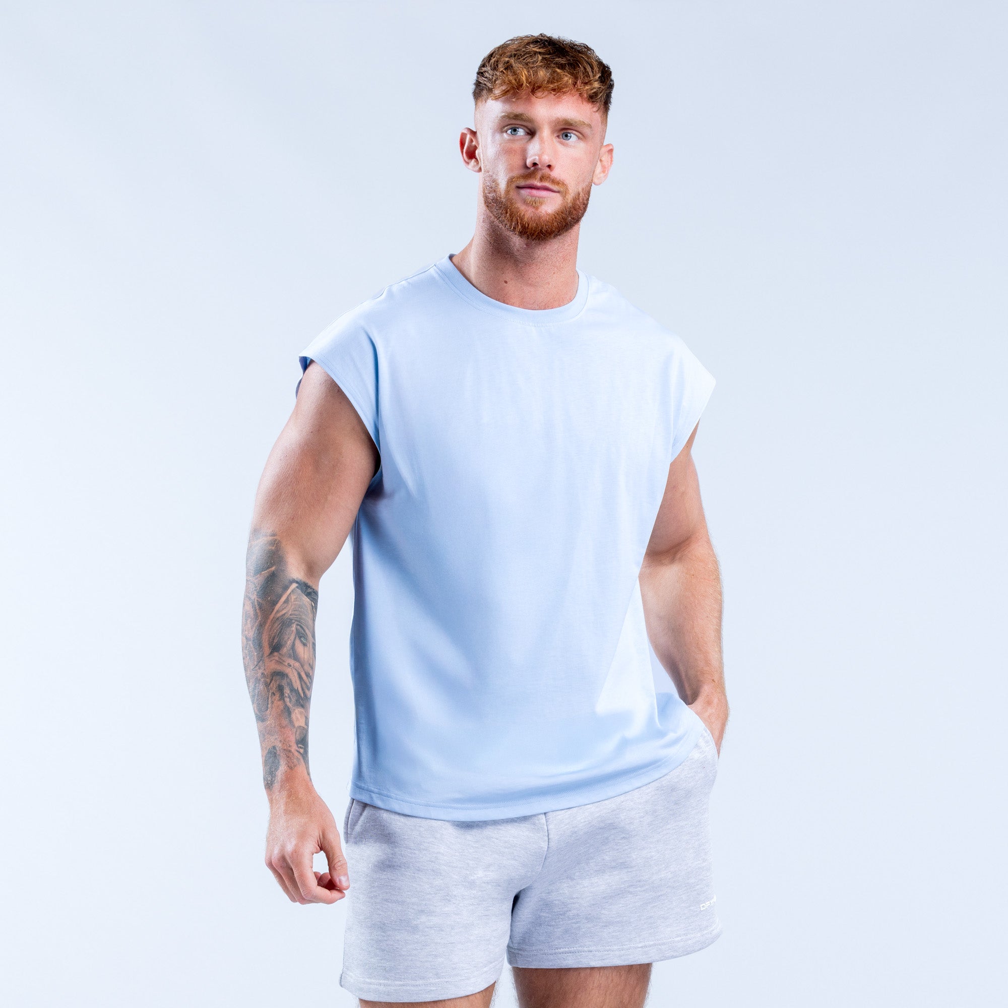 Camiseta sin Manga DFYNE Signature Hombre Azules | 8621-PRZXO