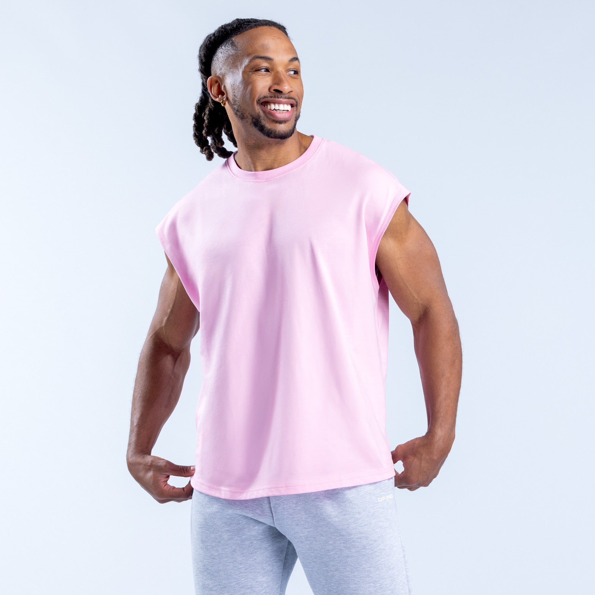 Camiseta sin Manga DFYNE Signature Hombre Rosas Claro Rosas | 7258-WCRMY