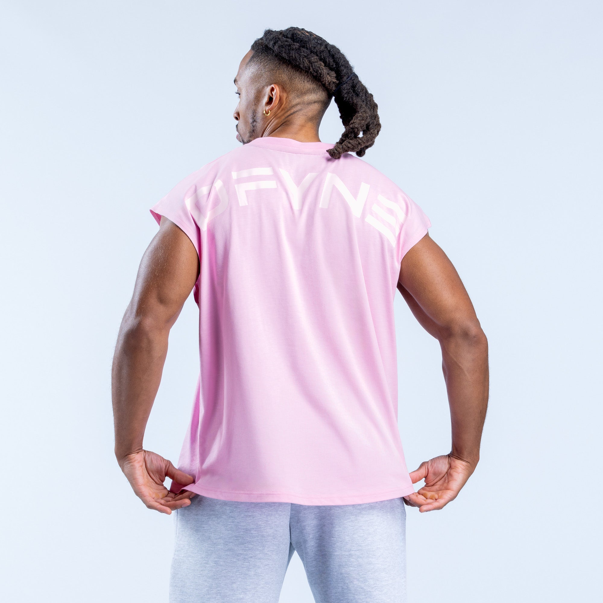Camiseta sin Manga DFYNE Signature Hombre Rosas Claro Rosas | 7258-WCRMY