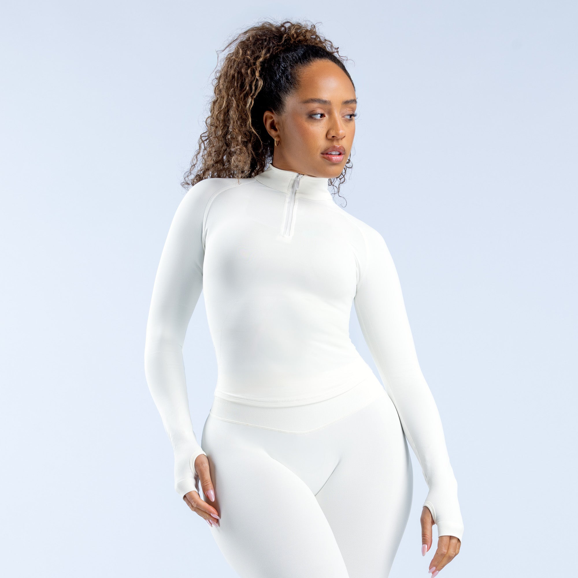 Chamarras DFYNE Impact Half Zippy Mujer Blancos | 2465-AVGOF