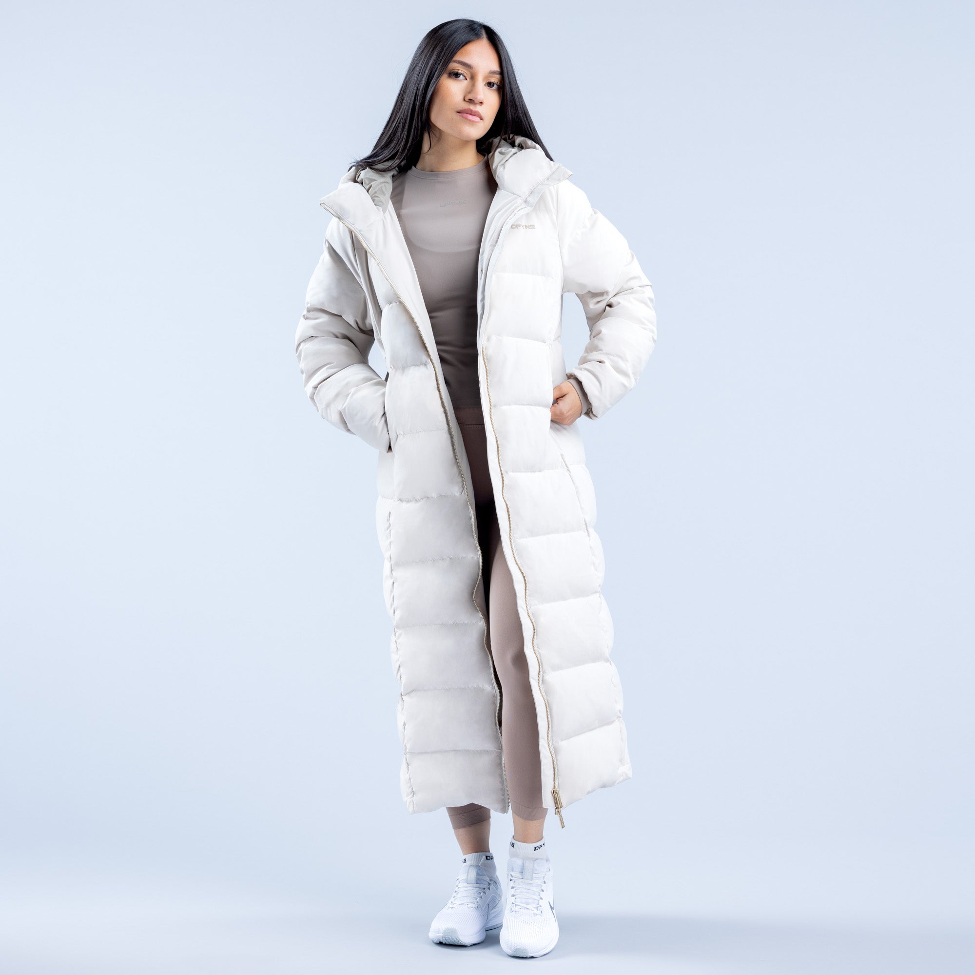 Chamarras DFYNE Revive Long Down Mujer Blancos | 9802-CFJPD