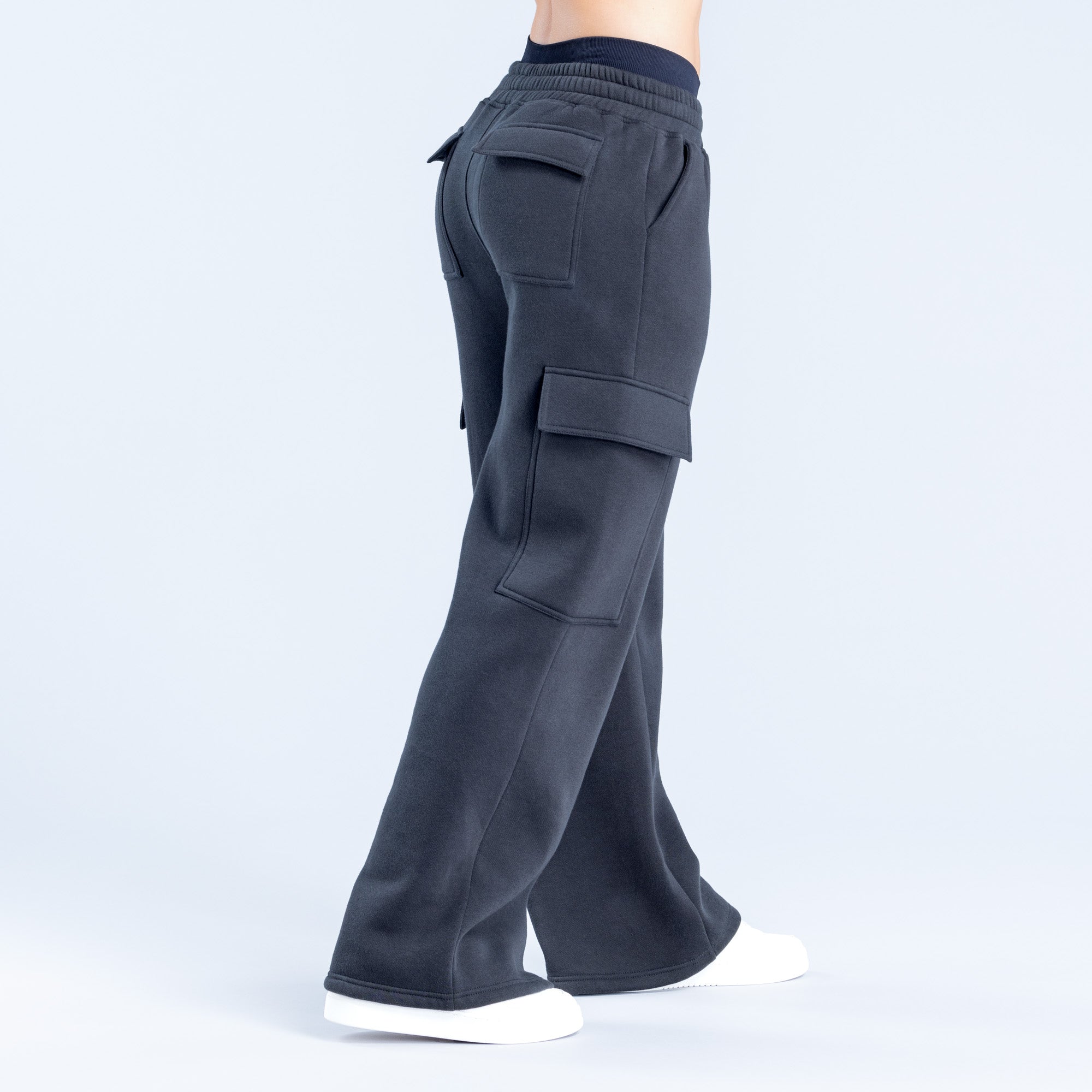 Pantalon Jogger DFYNE Lanyi Edit Wide Leg Cargo Mujer Negros | 6740-SPTEG