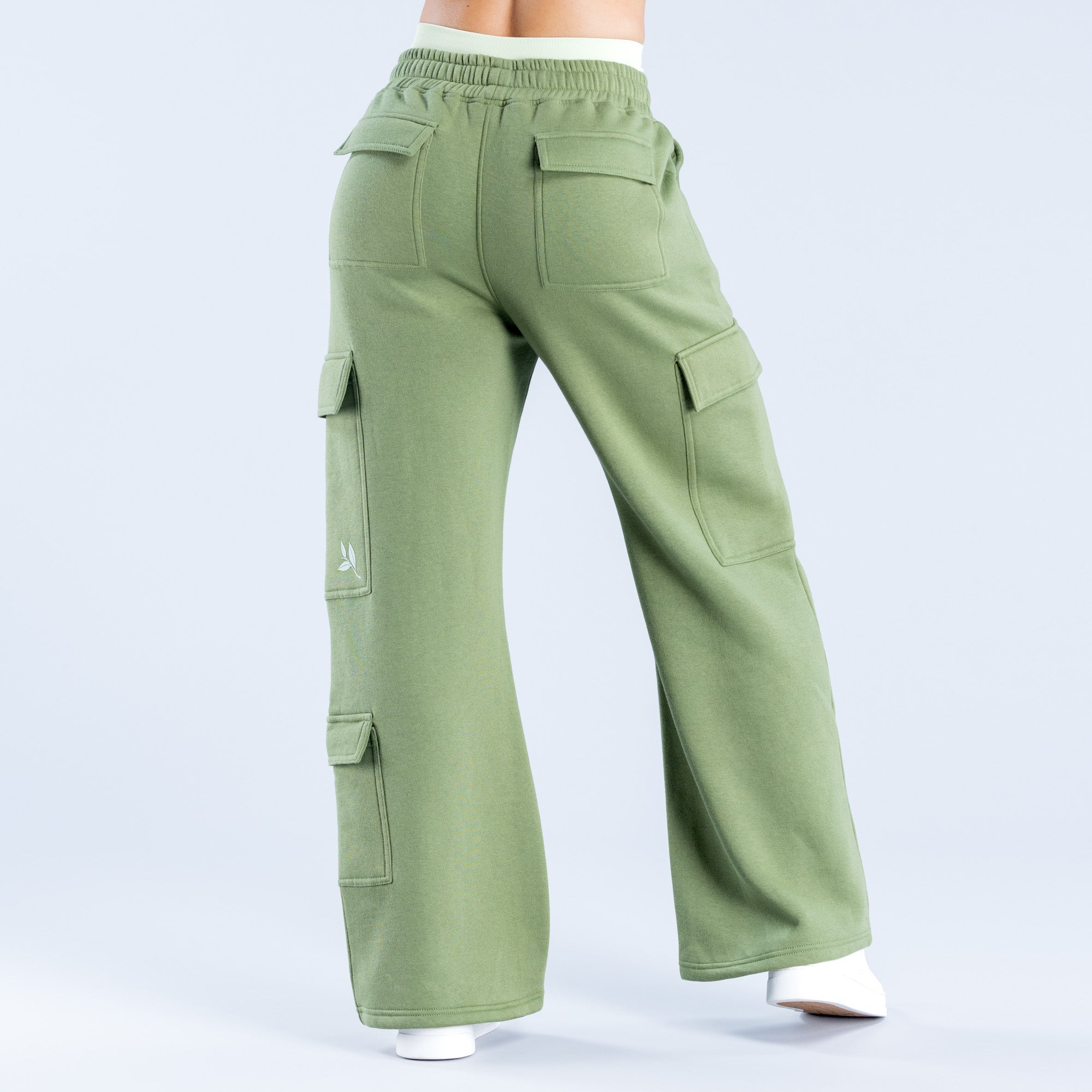 Pantalon Jogger DFYNE Lanyi Edit Wide Leg Cargo Mujer Verdes Oscuro | 4910-ZTIHY