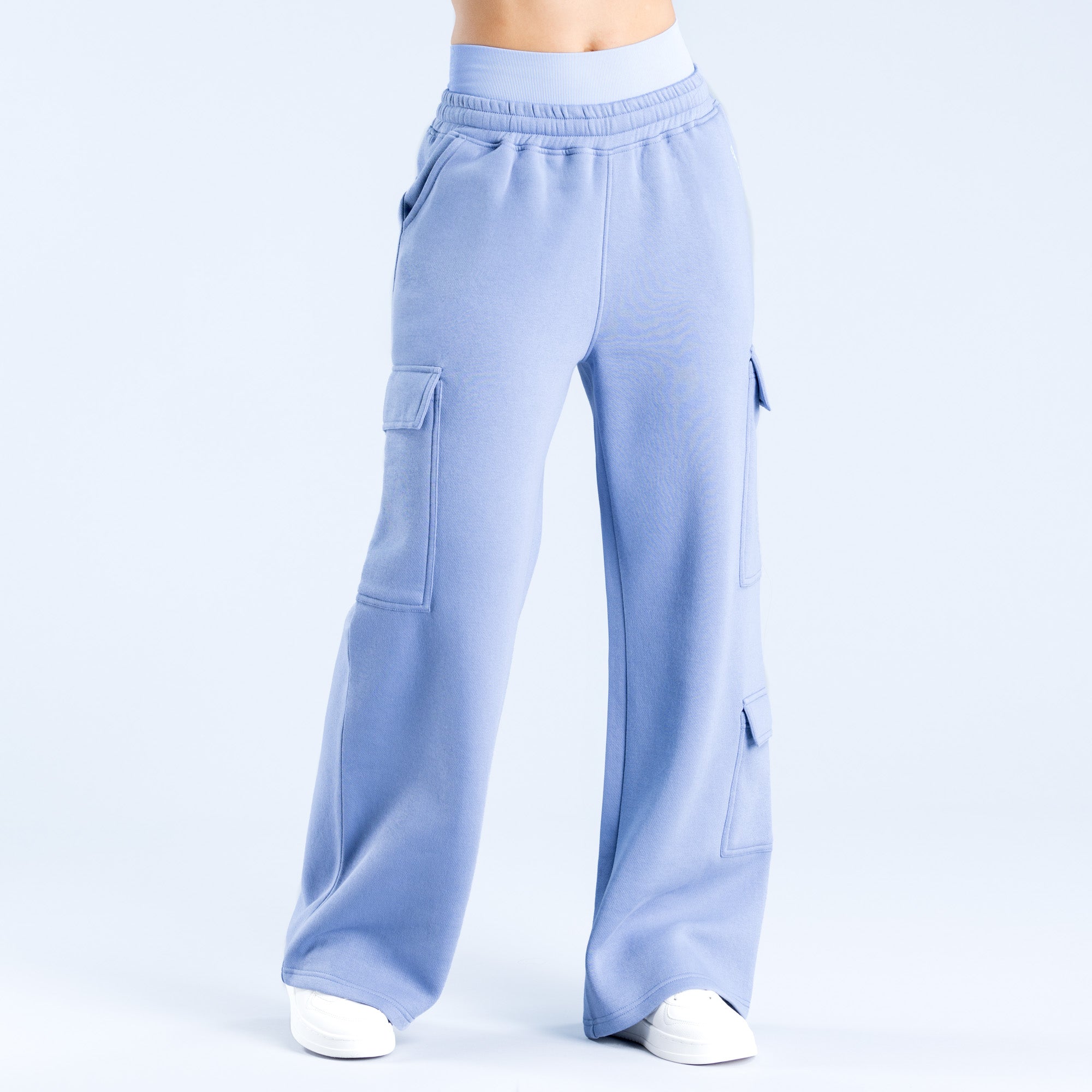 Pantalon Jogger DFYNE Lanyi Edit Wide Leg Cargo Mujer Azules | 7563-CVAFN