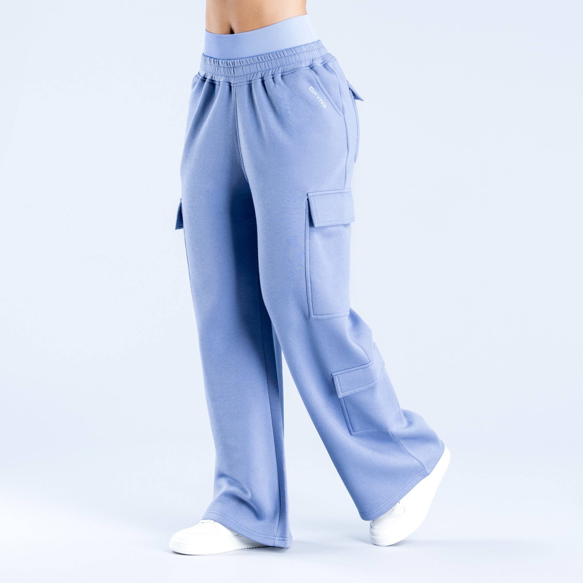 Pantalon Jogger DFYNE Lanyi Edit Wide Leg Cargo Mujer Azules | 7563-CVAFN