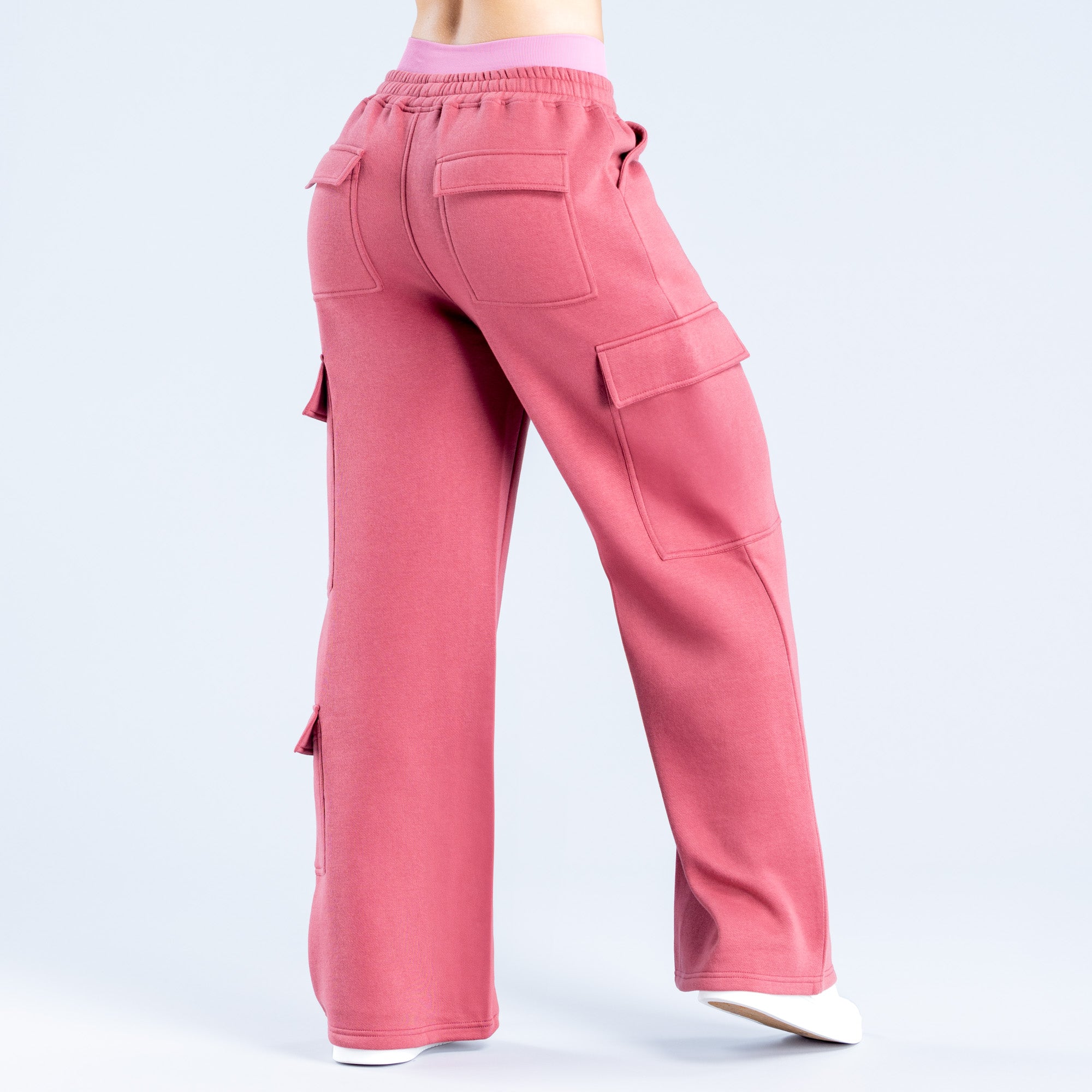 Pantalon Jogger DFYNE Lanyi Edit Wide Leg Cargo Mujer Rosas Oscuro | 3946-XKUSE