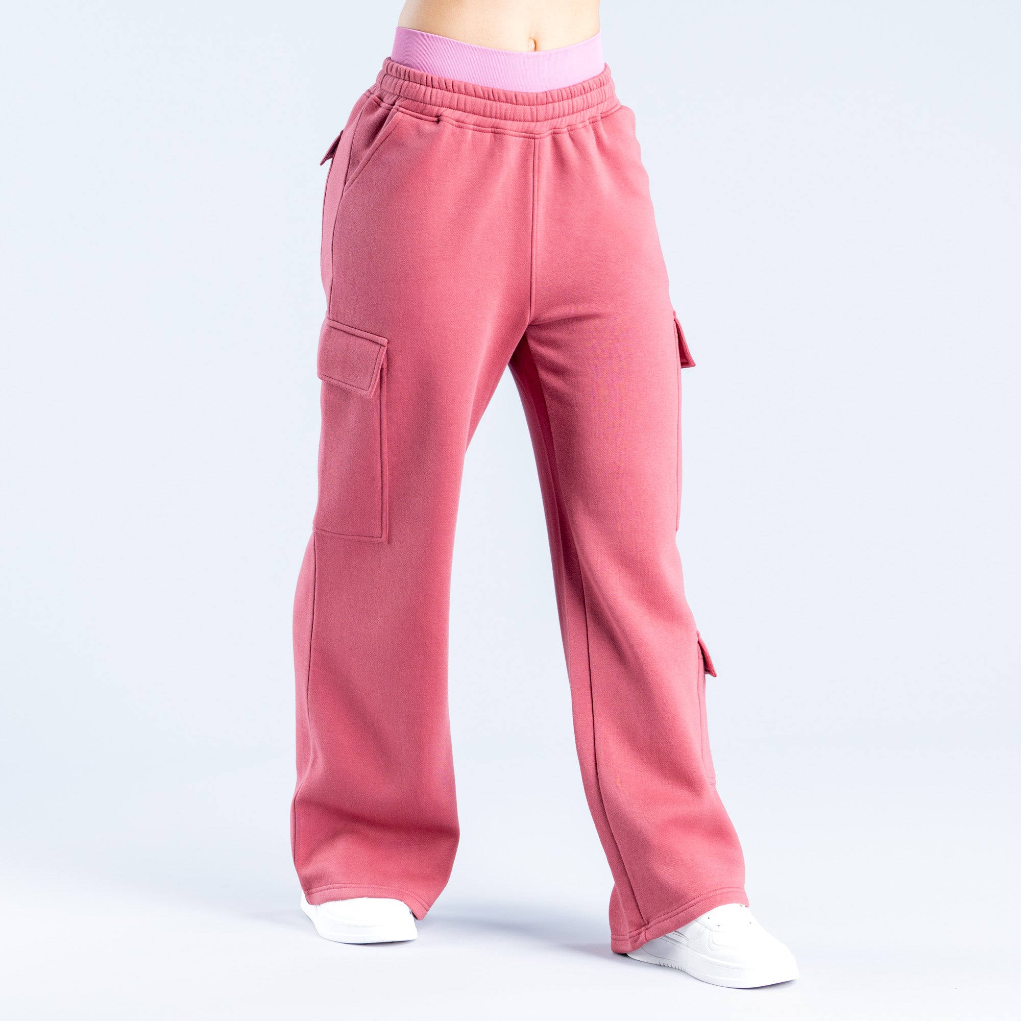 Pantalon Jogger DFYNE Lanyi Edit Wide Leg Cargo Mujer Rosas Oscuro | 3946-XKUSE