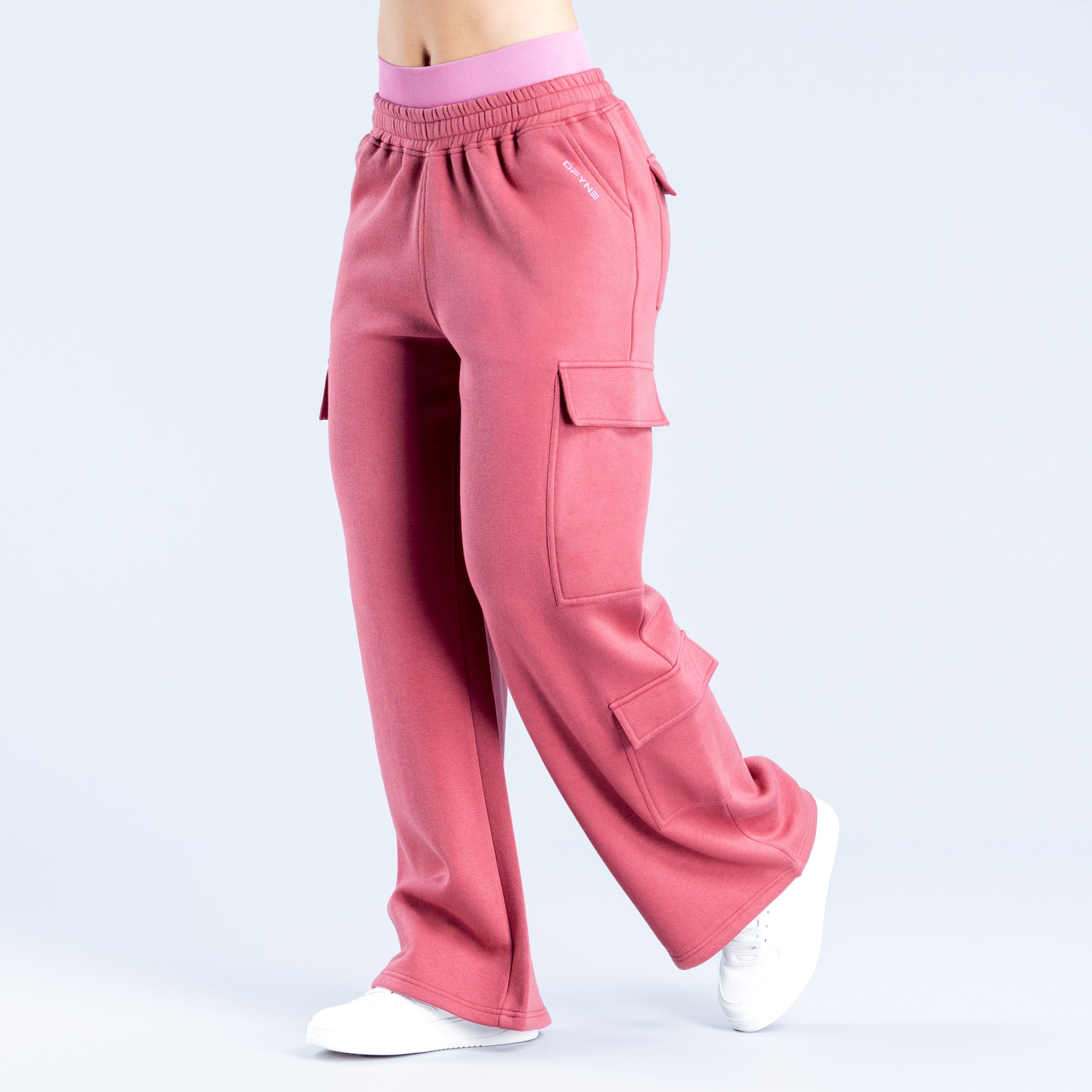 Pantalon Jogger DFYNE Lanyi Edit Wide Leg Cargo Mujer Rosas Oscuro | 3946-XKUSE