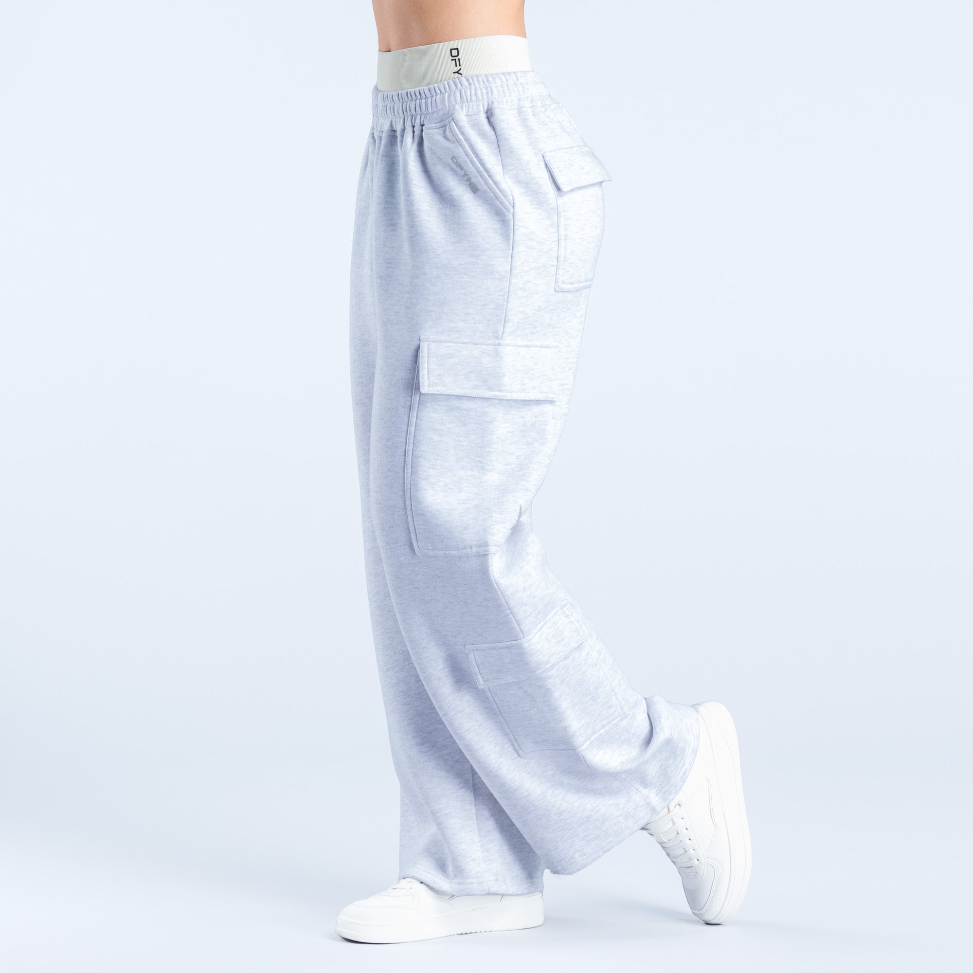 Pantalon Jogger DFYNE Lanyi Edit Wide Leg Cargo Mujer Grises | 2680-WJIQX