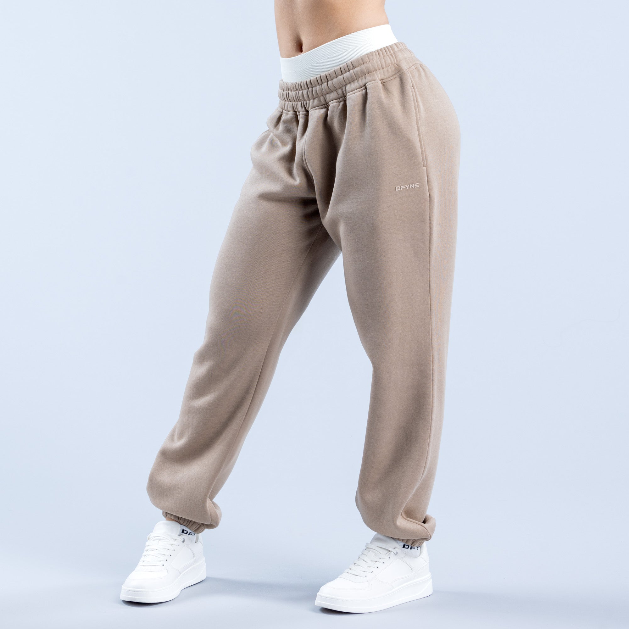Pantalon Jogger DFYNE Revive Heavy Weight Mujer Beige | 6289-NHYSZ