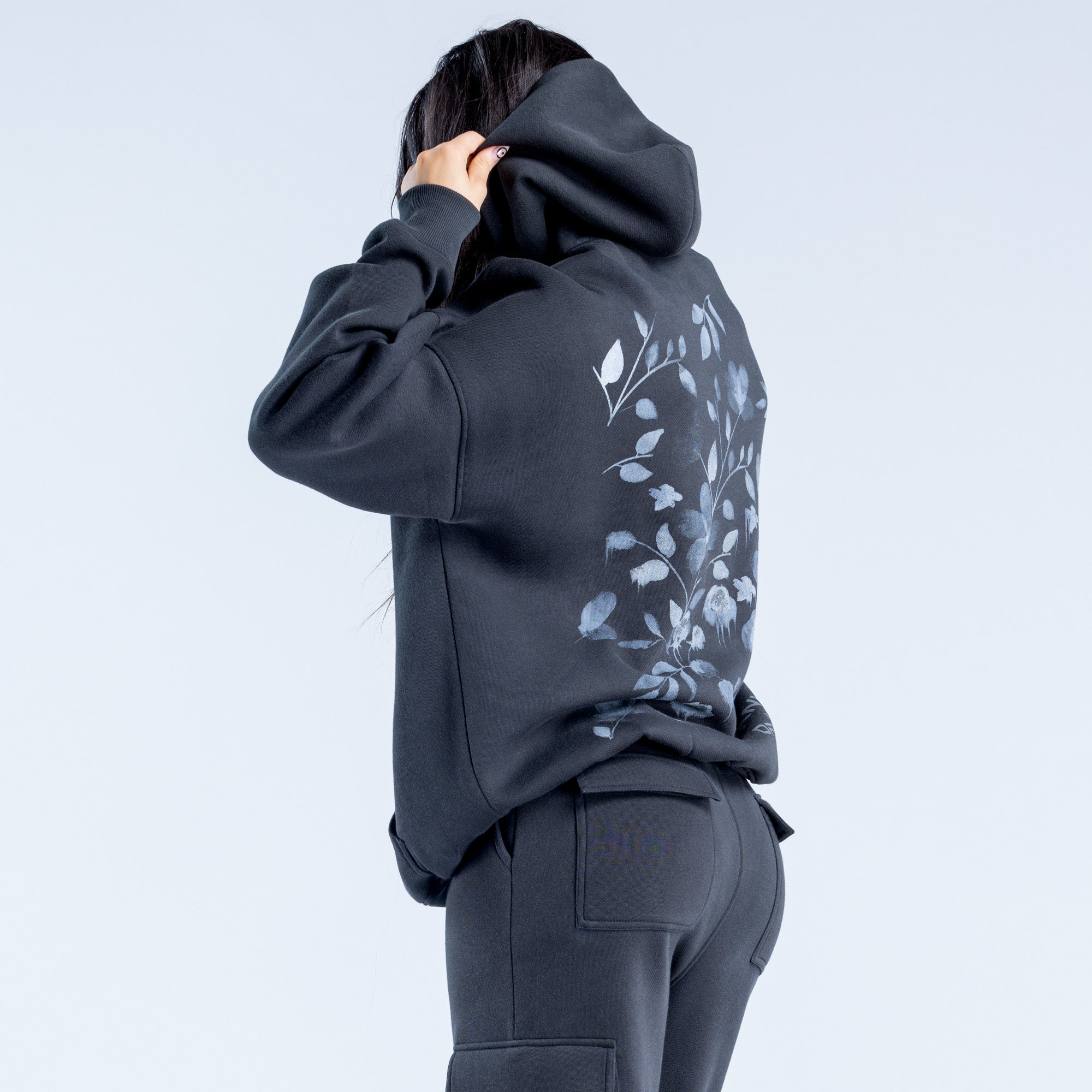 Sudadera con Capucha DFYNE Lanyi Edit Oversized Mujer Negros | 7351-MCENT