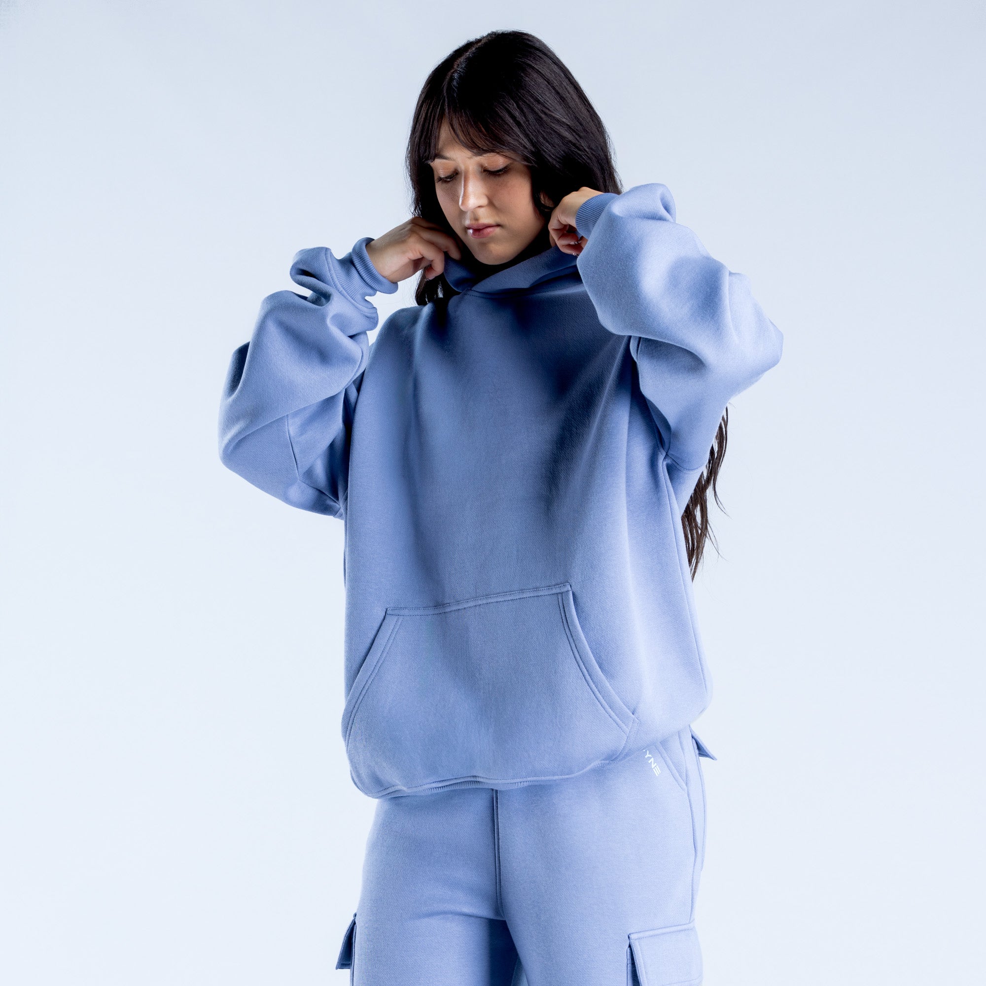 Sudadera con Capucha DFYNE Lanyi Edit Oversized Mujer Azules | 4621-OEYPL
