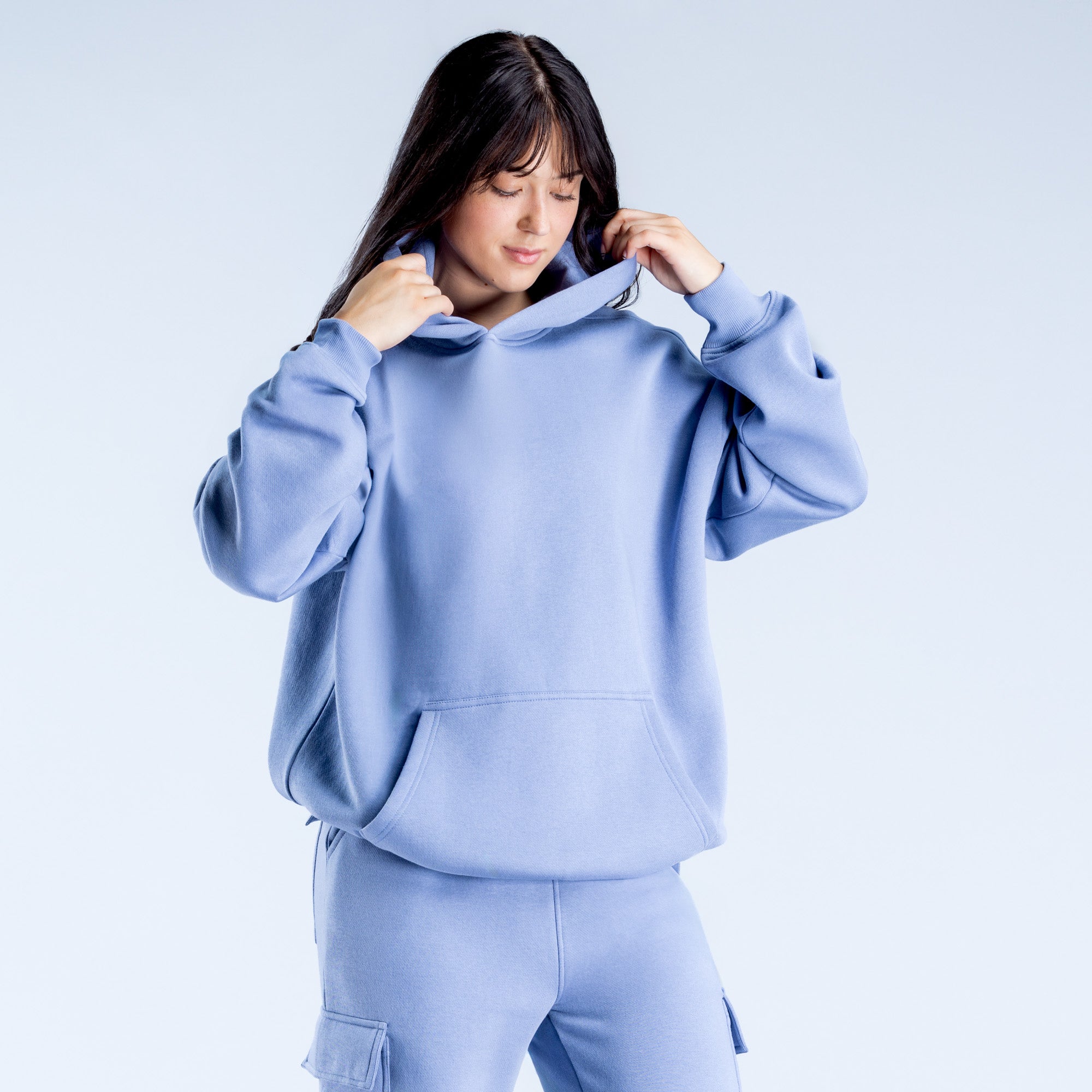 Sudadera con Capucha DFYNE Lanyi Edit Oversized Mujer Azules | 4621-OEYPL