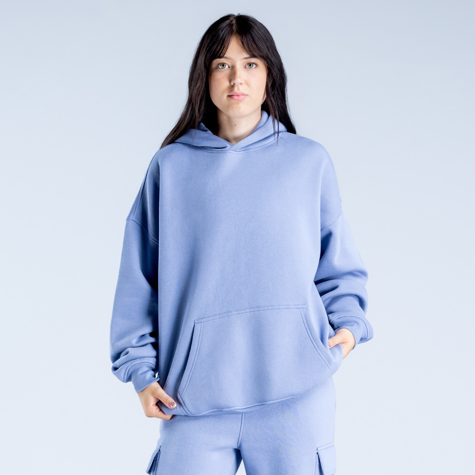 Sudadera con Capucha DFYNE Lanyi Edit Oversized Mujer Azules | 4621-OEYPL