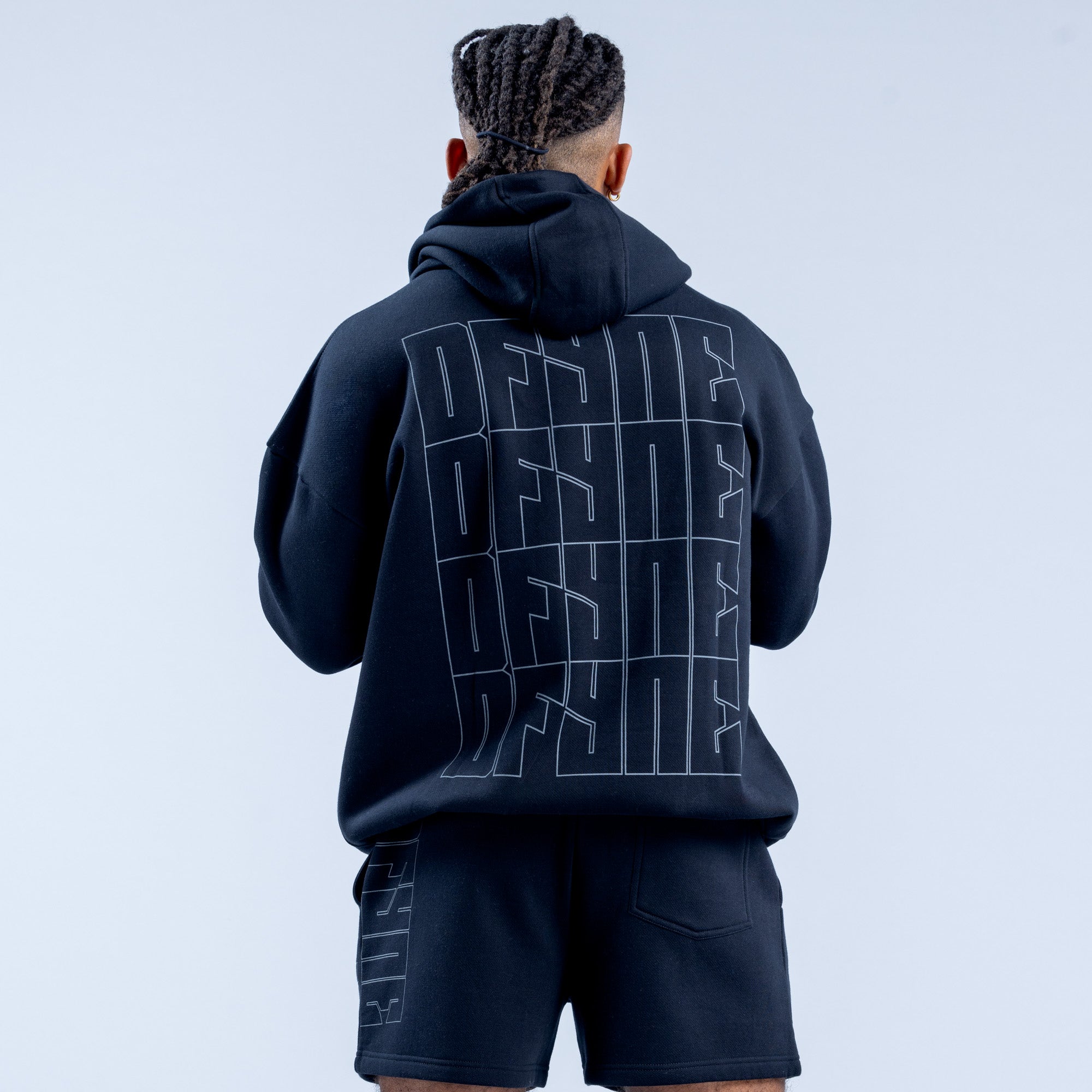Sudadera con Capucha DFYNE Recharge Graphic Hombre Negros | 8491-QMJCB