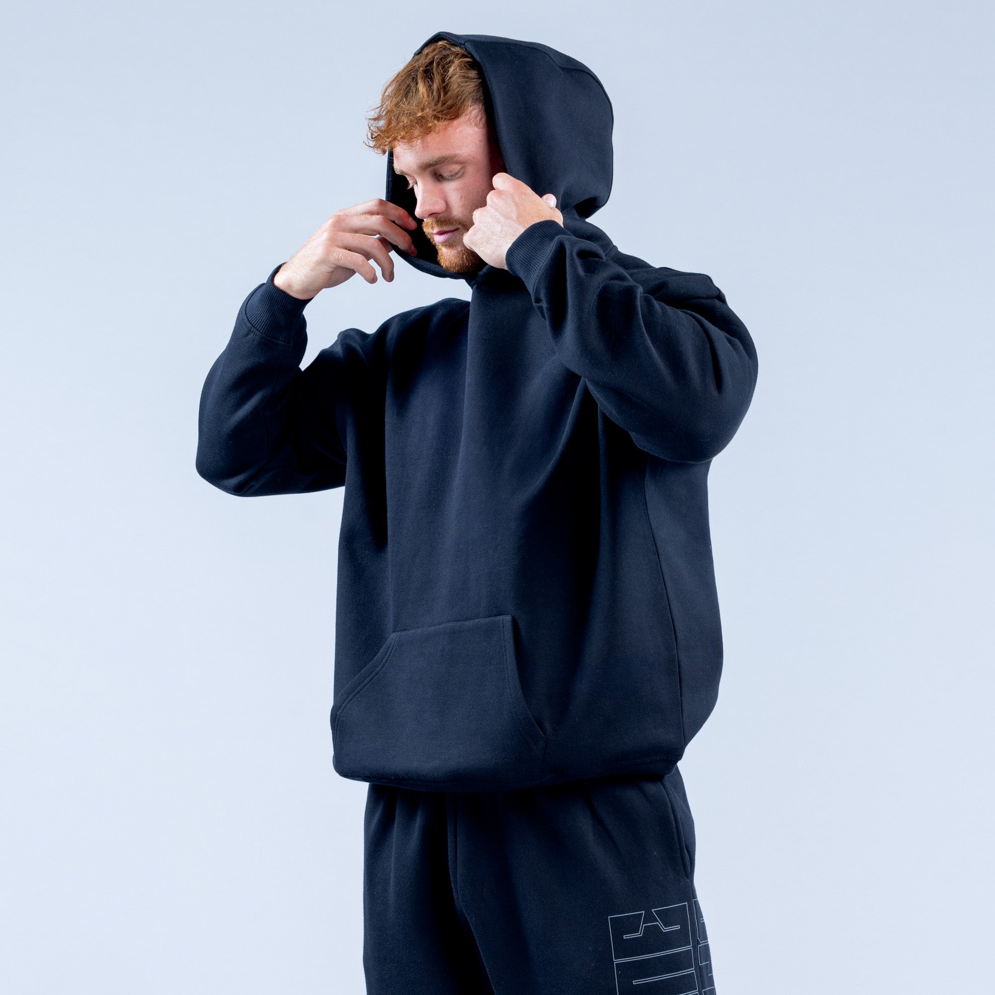 Sudadera con Capucha DFYNE Recharge Graphic Hombre Negros | 8491-QMJCB
