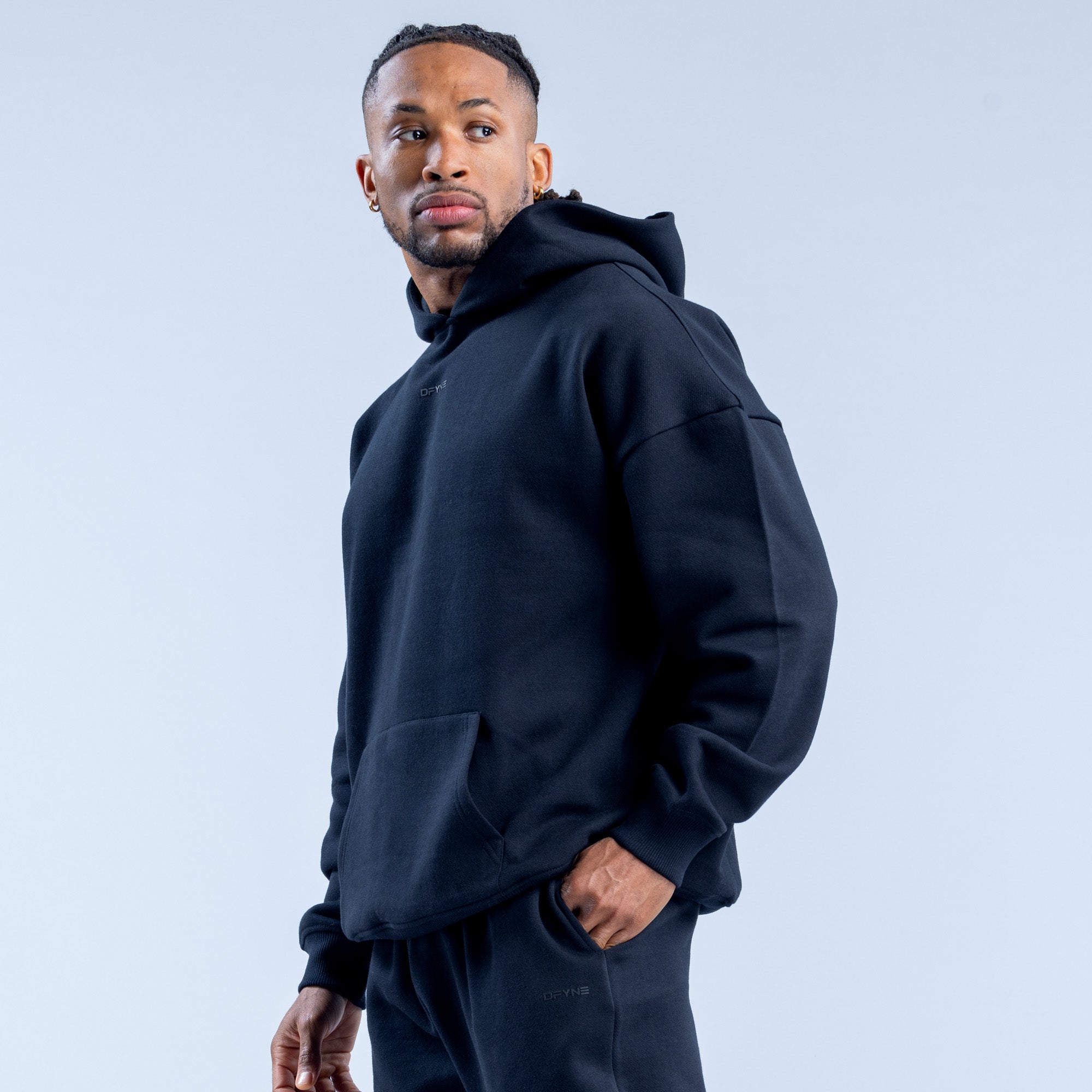 Sudadera con Capucha DFYNE Recharge Hombre Negros | 4596-NSORB