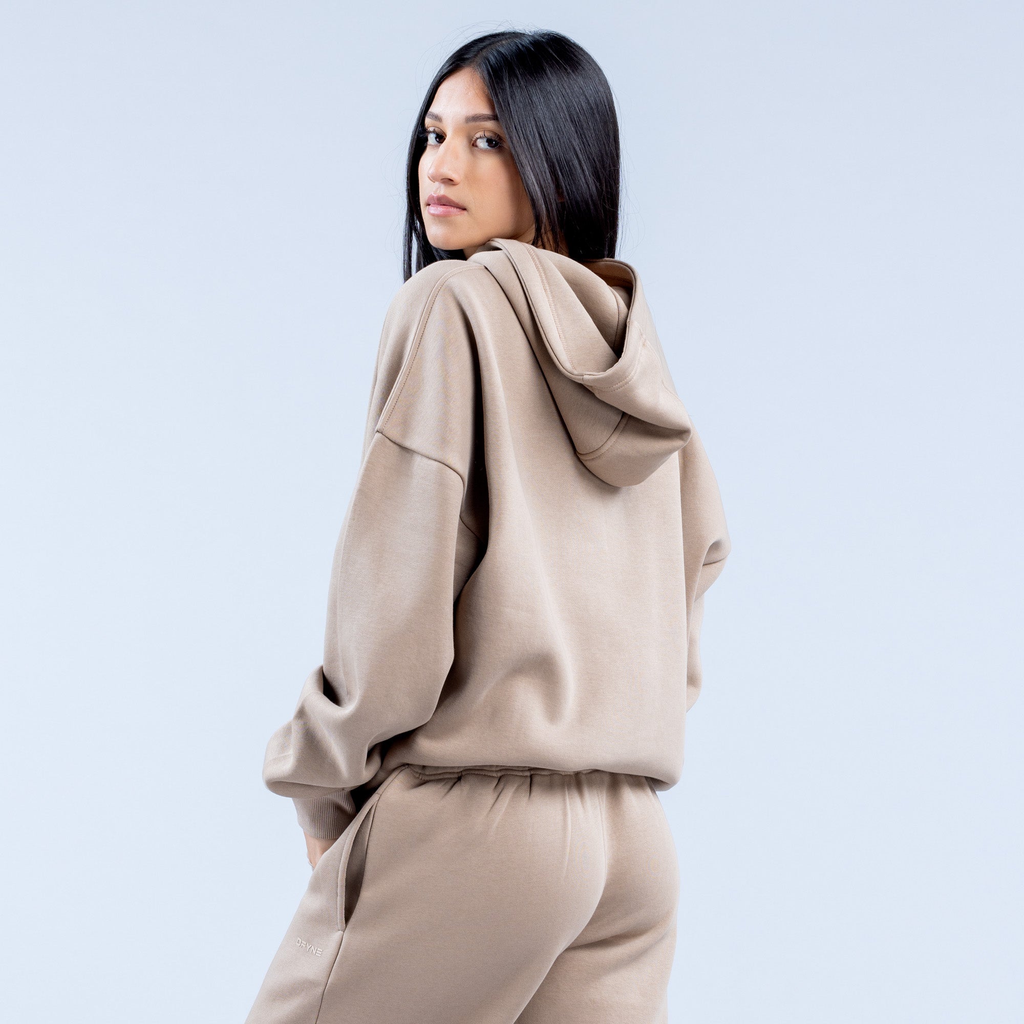 Sudadera con Capucha DFYNE Revive Heavy Weight Mujer Beige | 9546-JXIKA
