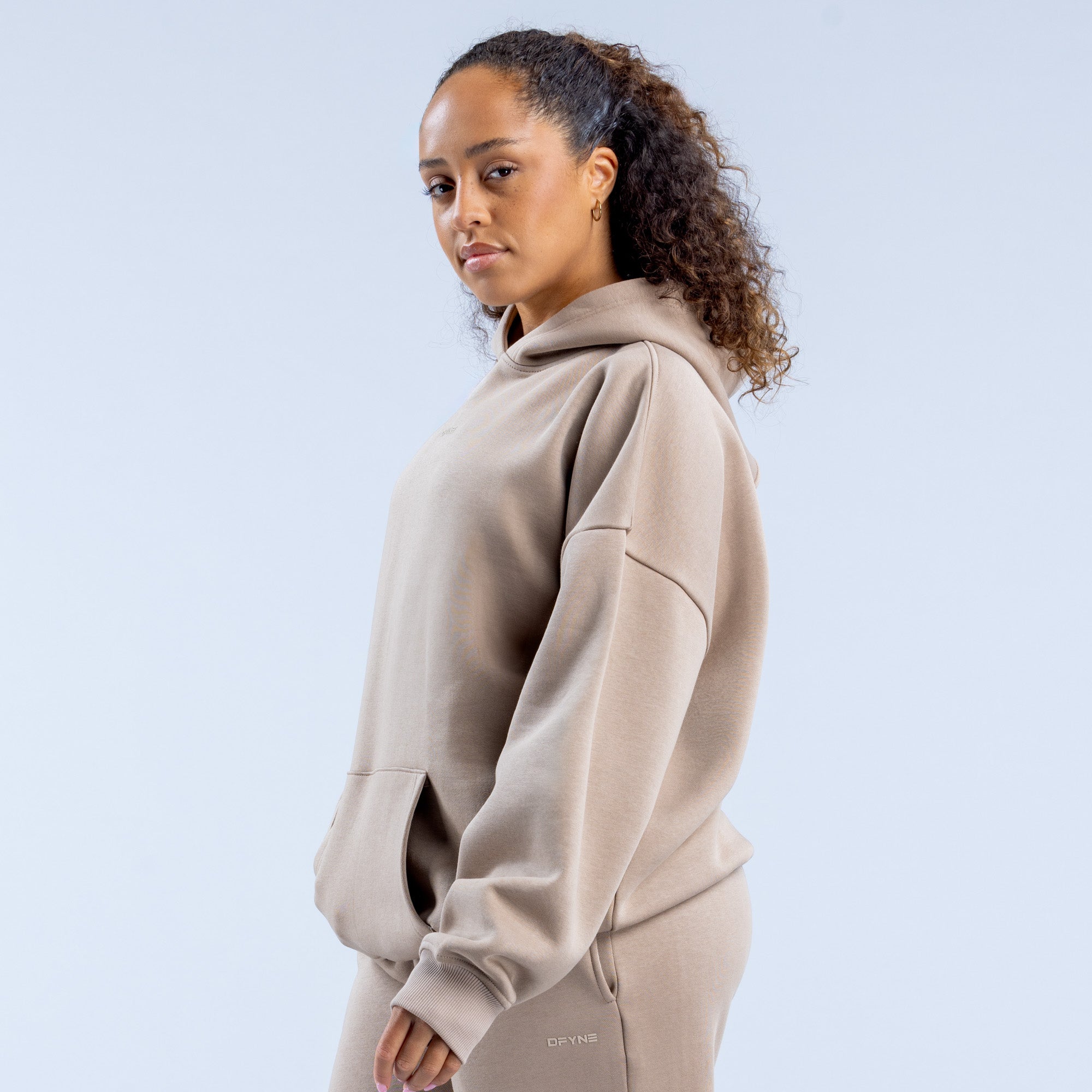 Sudadera con Capucha DFYNE Revive Heavy Weight Mujer Beige | 9546-JXIKA