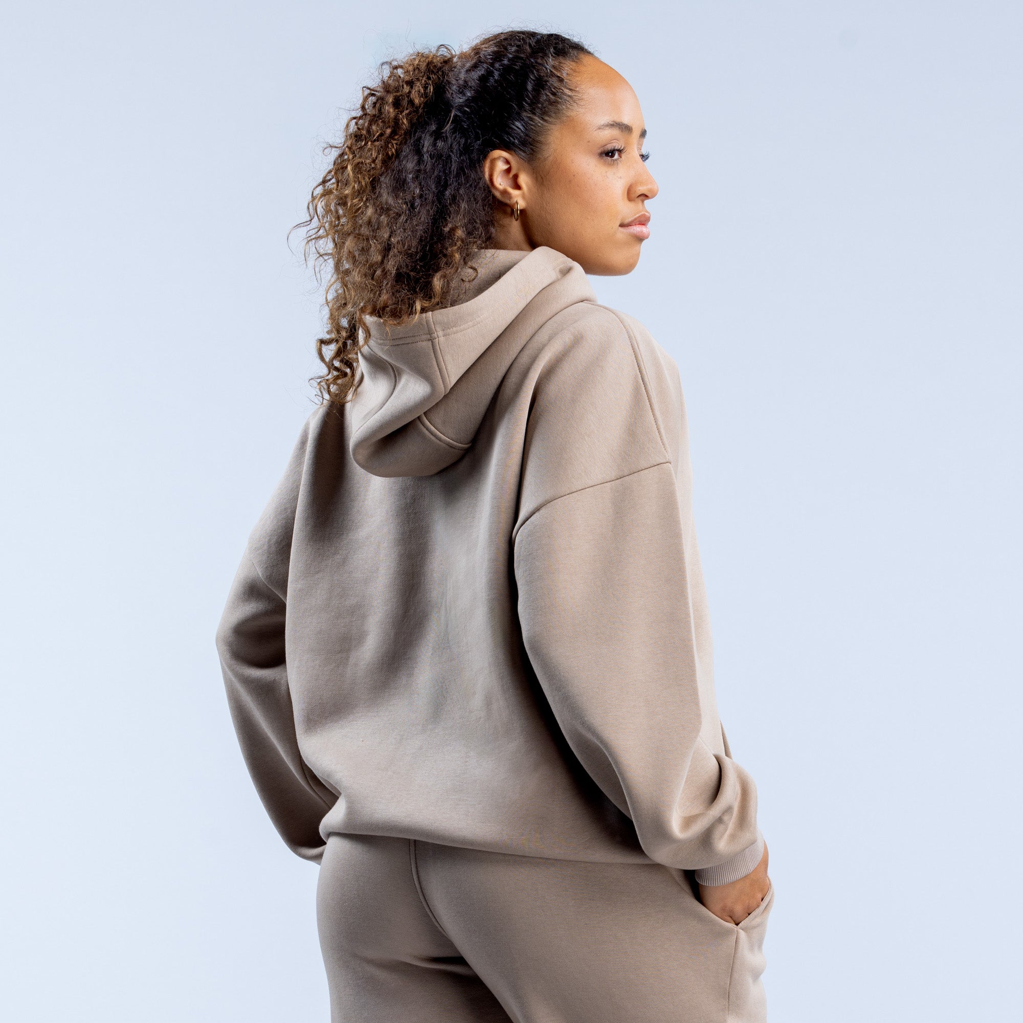 Sudadera con Capucha DFYNE Revive Heavy Weight Mujer Beige | 9546-JXIKA