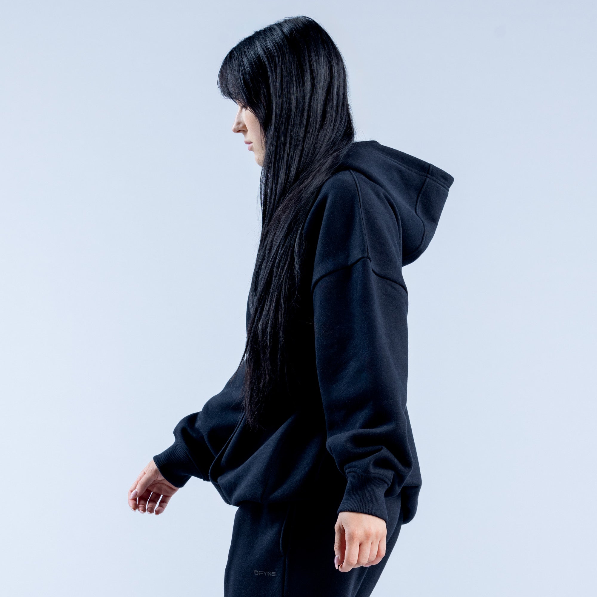 Sudadera con Capucha DFYNE Revive Heavy Weight Mujer Negros | 6274-EDQCF